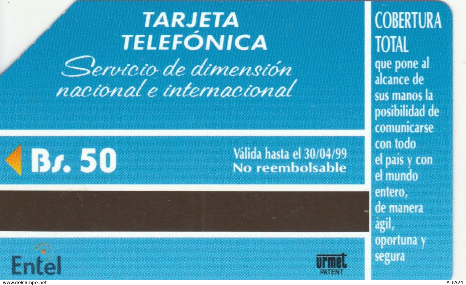 PHONE CARD BOLIVIA URMET  (E97.2.5 - Bolivia