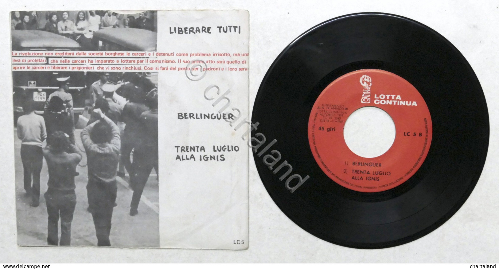 Disco Vinile 45 Giri - Lotta Continua - Il Popolo Si Fa Giustizia Da Sè - Colecciones Completas