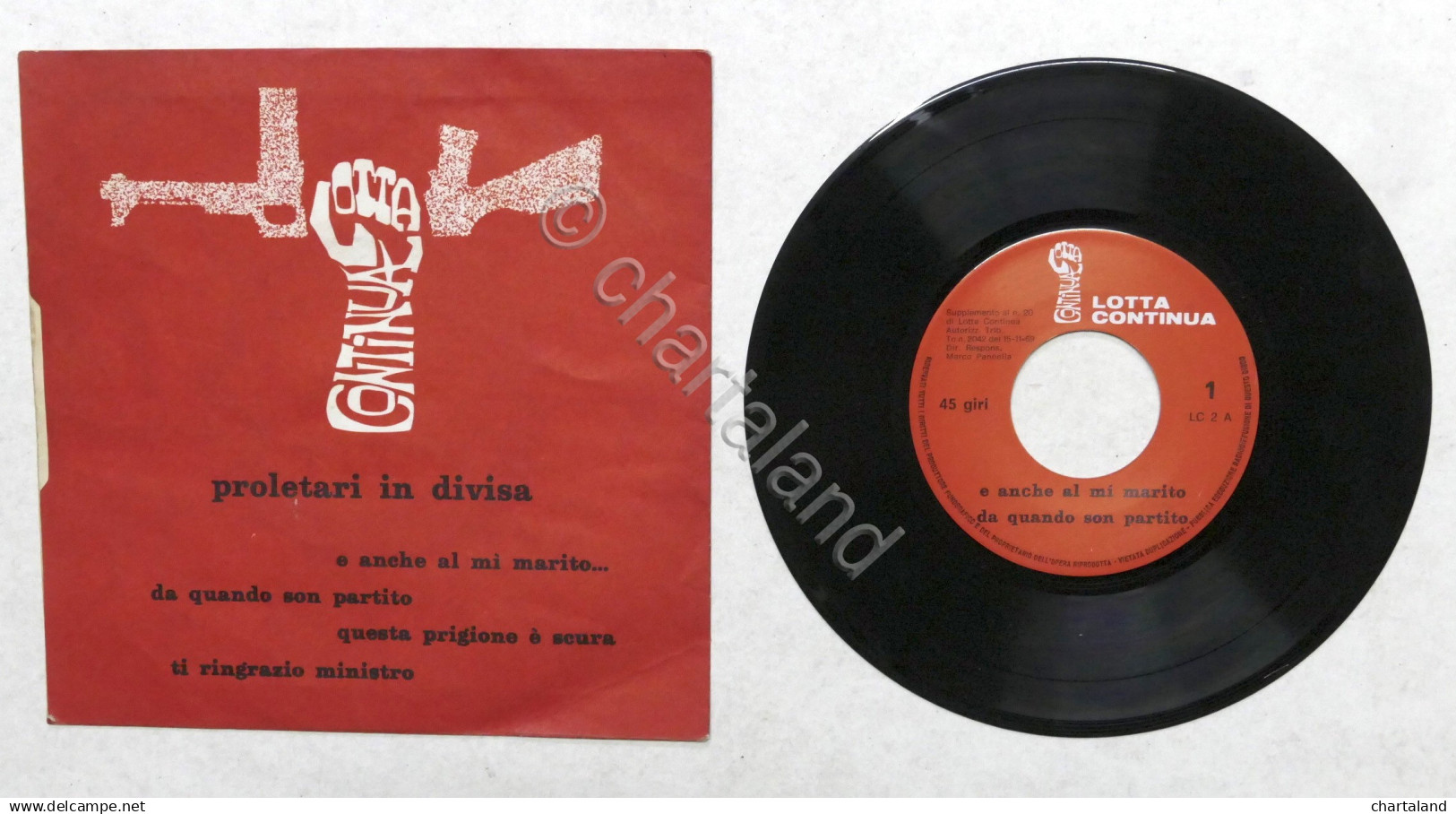 Disco Vinile 45 Giri - Lotta Continua - Proletari In Divisa - Colecciones Completas