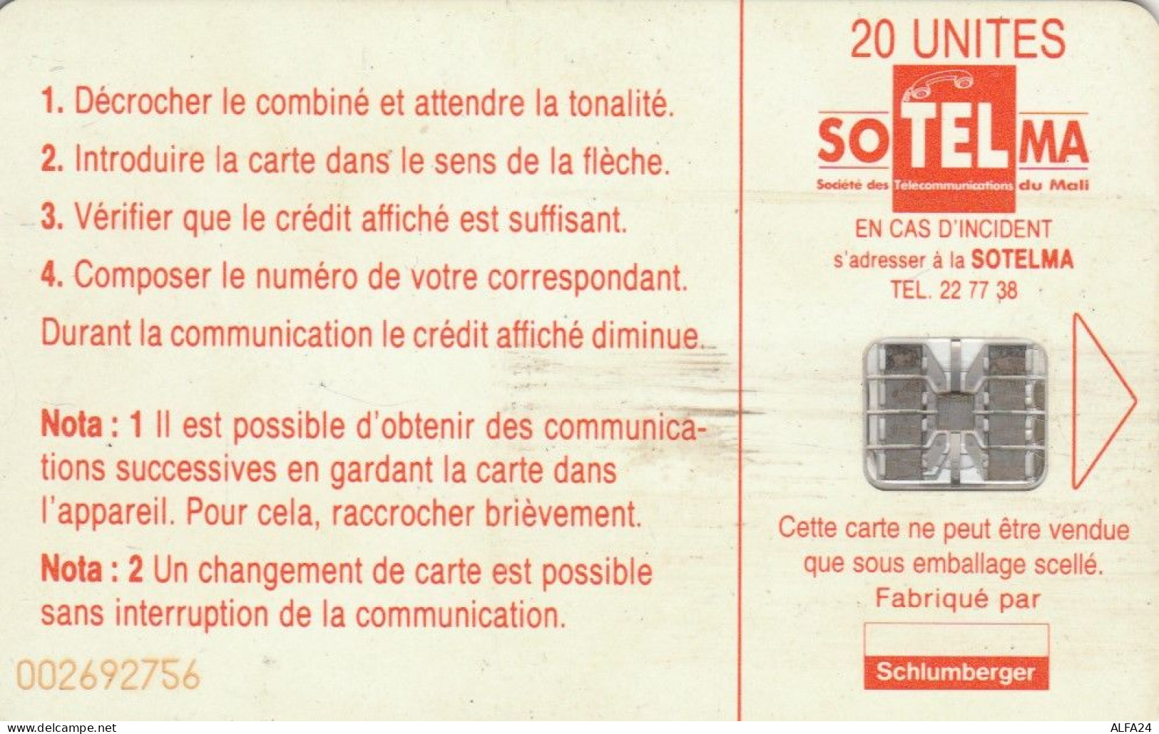 PHONE CARD MALI  (E98.27.7 - Malí