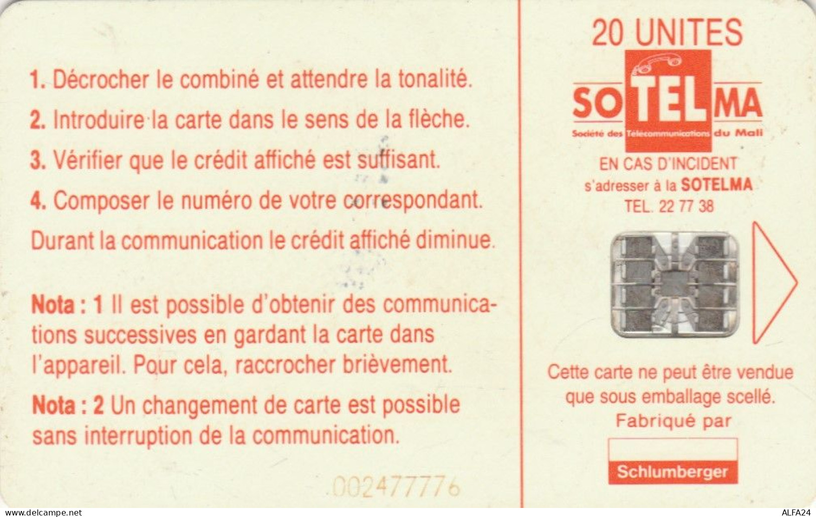 PHONE CARD MALI  (E98.27.4 - Mali