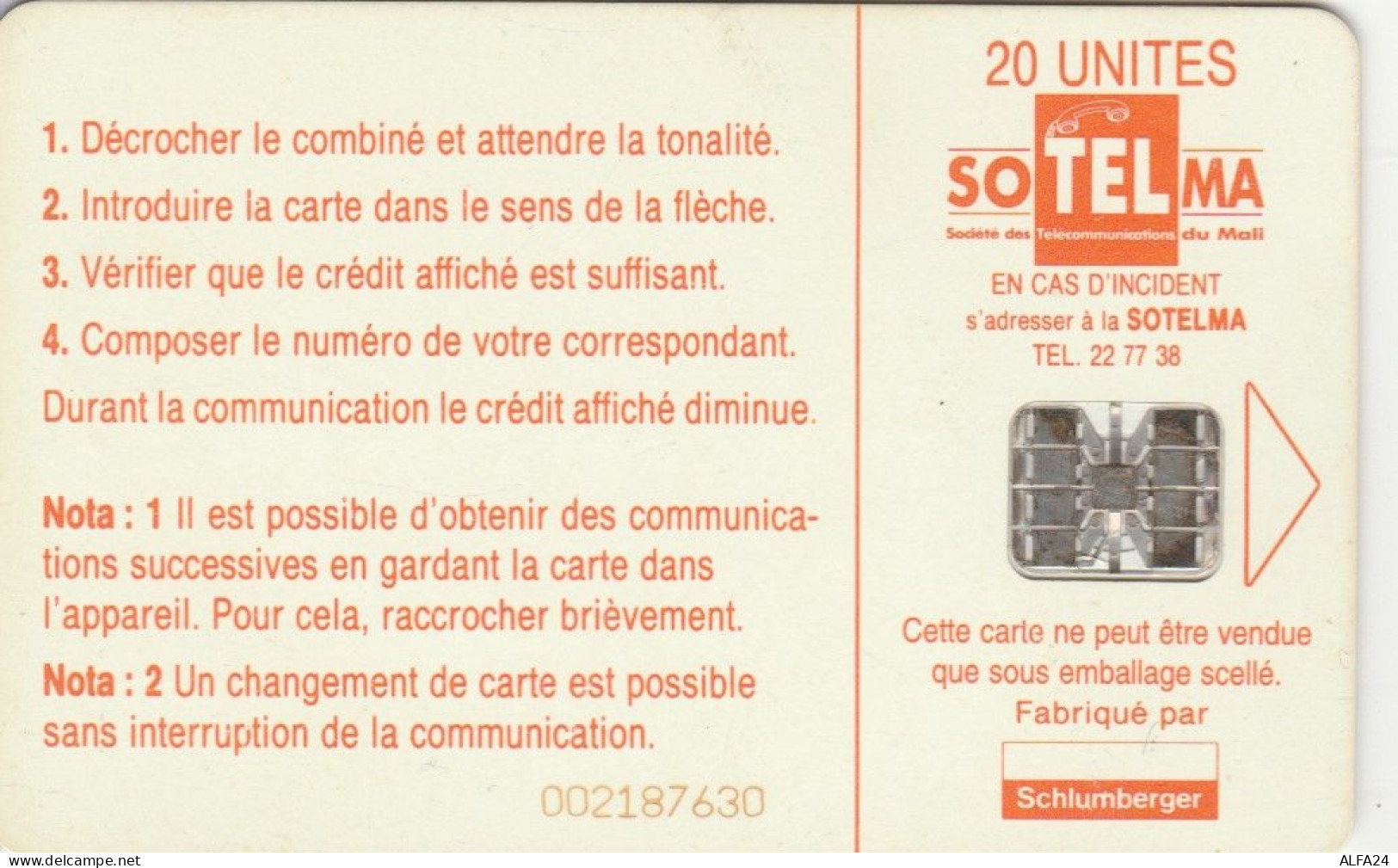 PHONE CARD MALI  (E98.27.5 - Malí