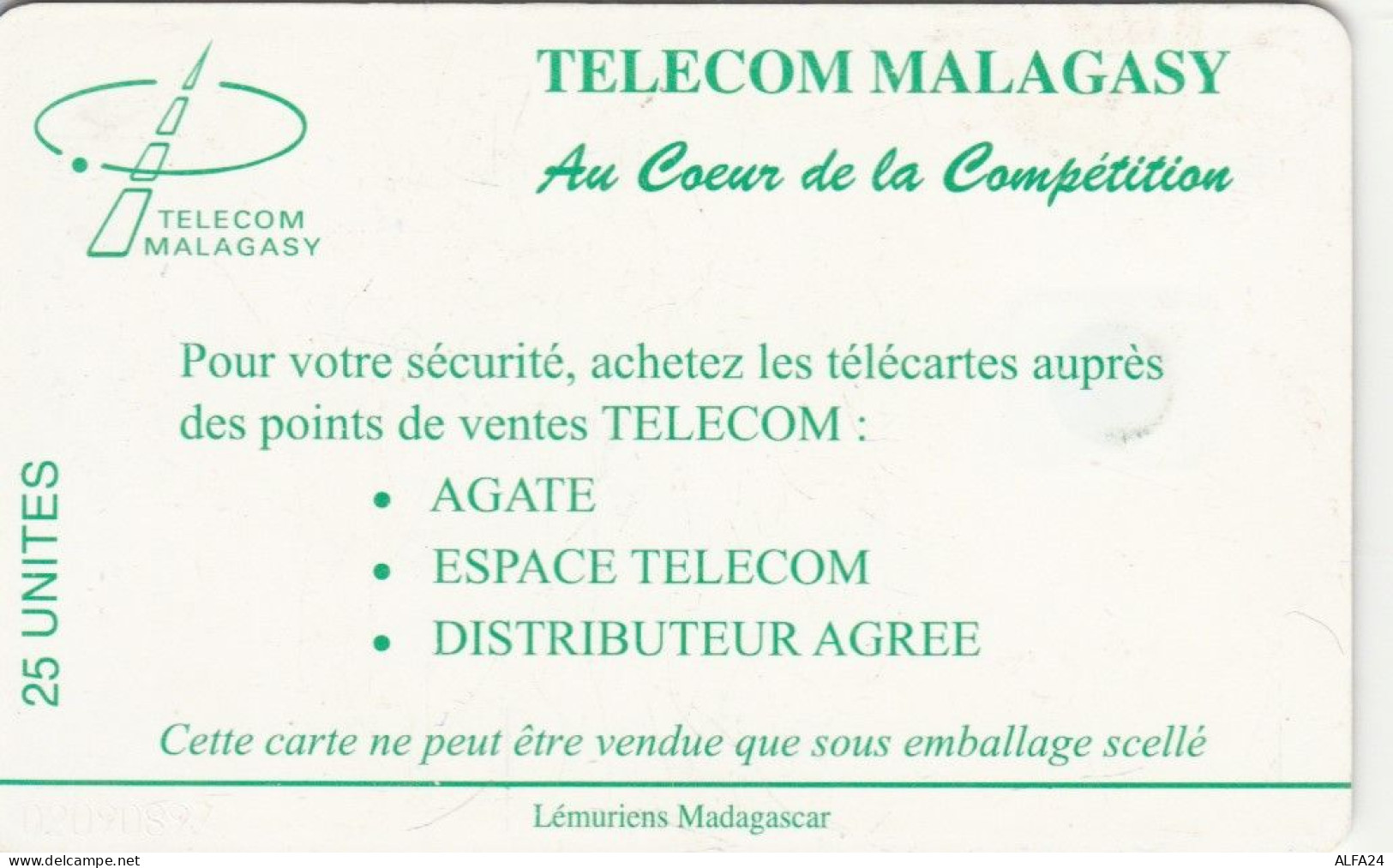 PHONE CARD MADAGASCAR  (E98.26.1 - Madagascar