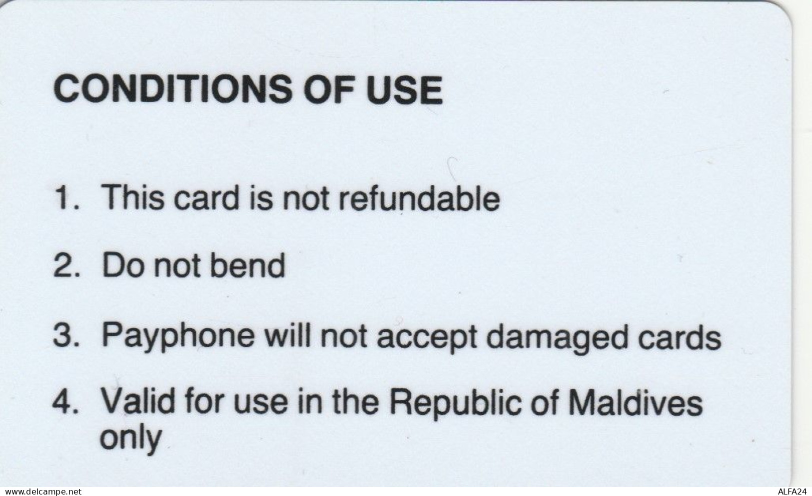 PHONE CARD MALDIVE  (E98.23.5 - Maldiven