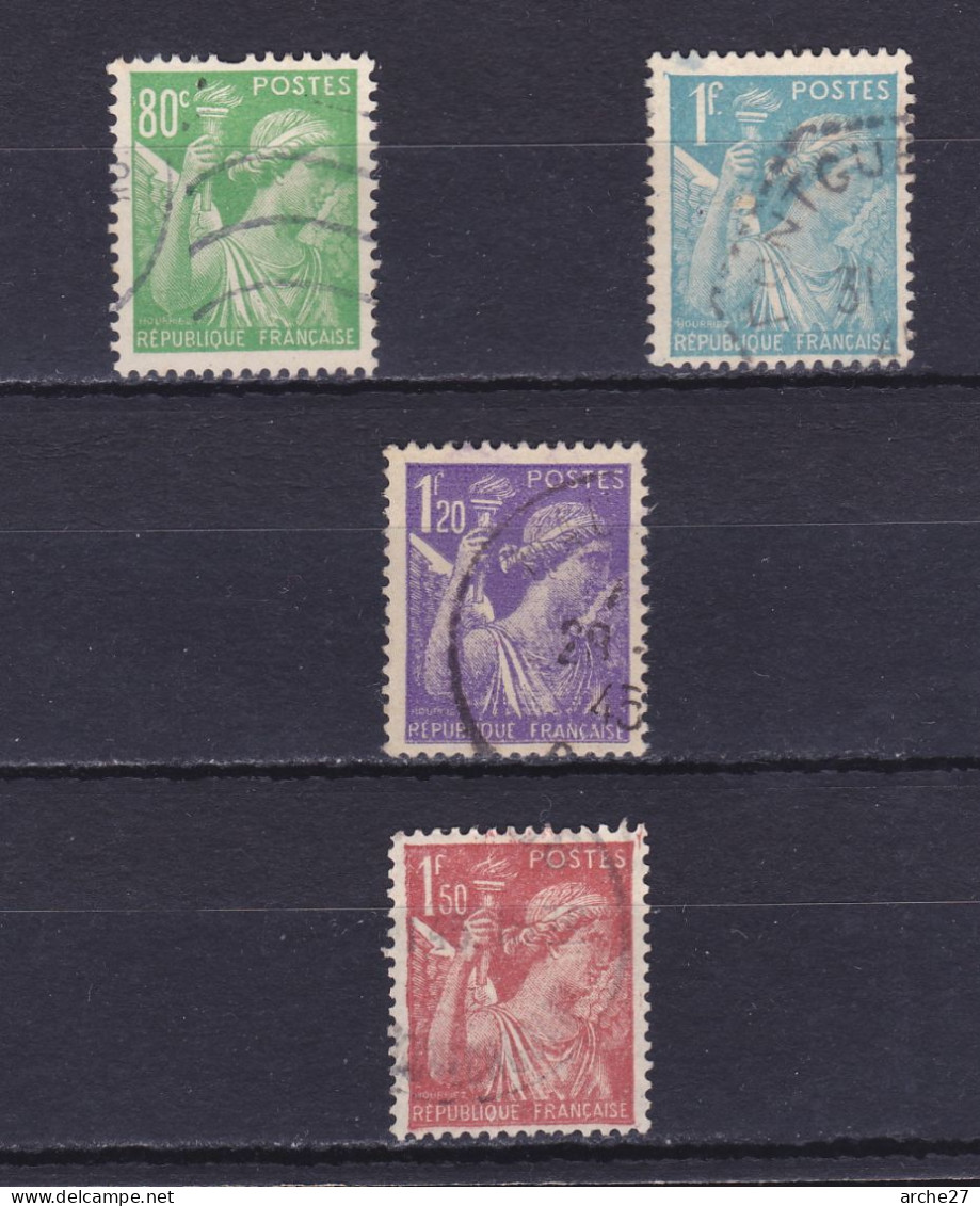 TIMBRE FRANCE N° 649.650.651.652 OBLITERE - 1939-44 Iris