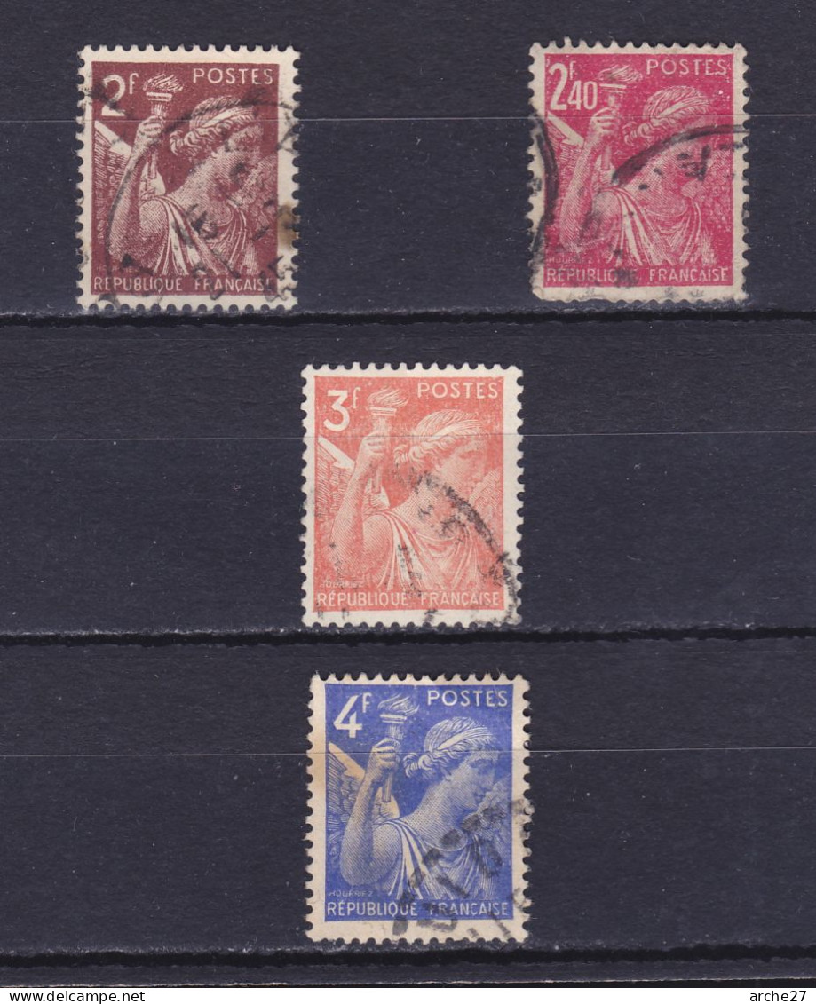 TIMBRE FRANCE N° 653.654.655.656 OBLITERE - 1939-44 Iris