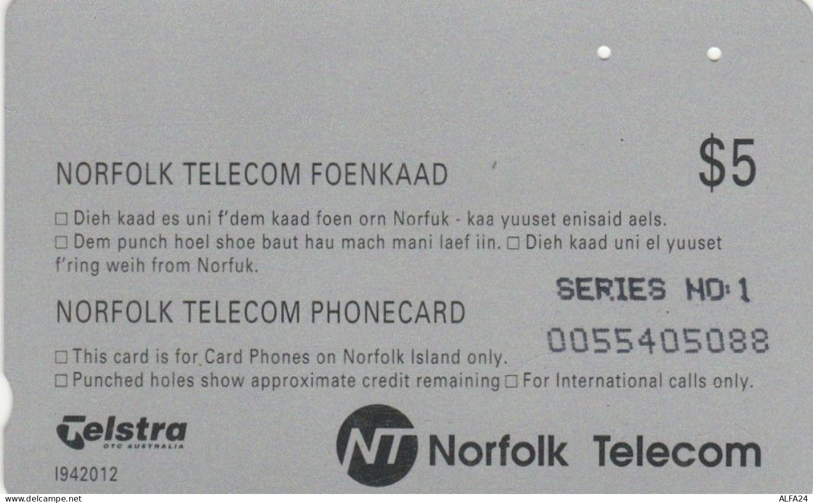 PHONE CARD NORFOLK  (E99.8.4 - Ile Norfolk