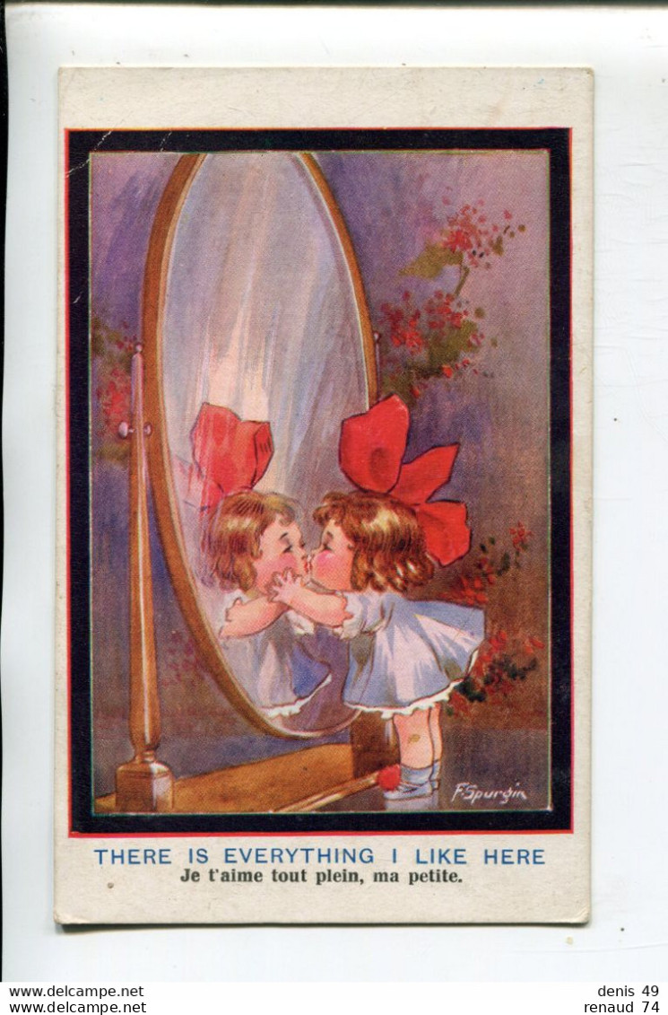 Illustrateur Fred Spurgin Petite Fille Devant Le Miroir - Spurgin, Fred