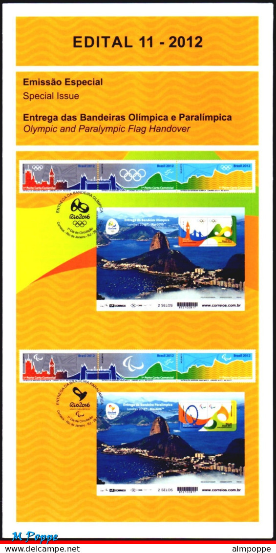 Ref. BR-OLYM-ED-1 BRAZIL 2015 - EDICTS OF THE STAMPS OFOLYMPIC AND PARALYMPIC GAMES, RIO 2016, SPORTS 0V - Verano 2016: Rio De Janeiro