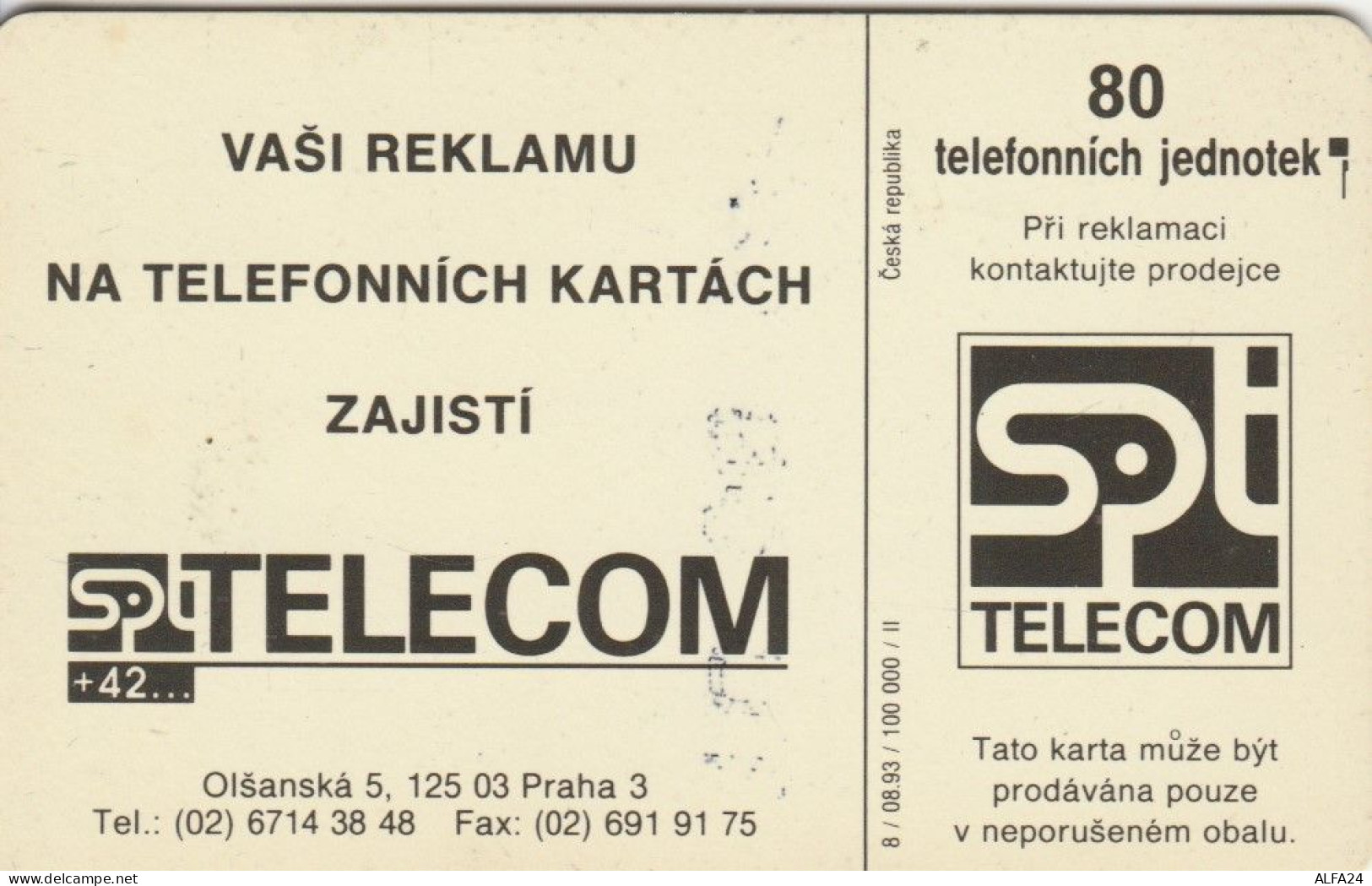 PHONE CARD REPUBBLICA CECA  (E100.18.3 - Tschechische Rep.
