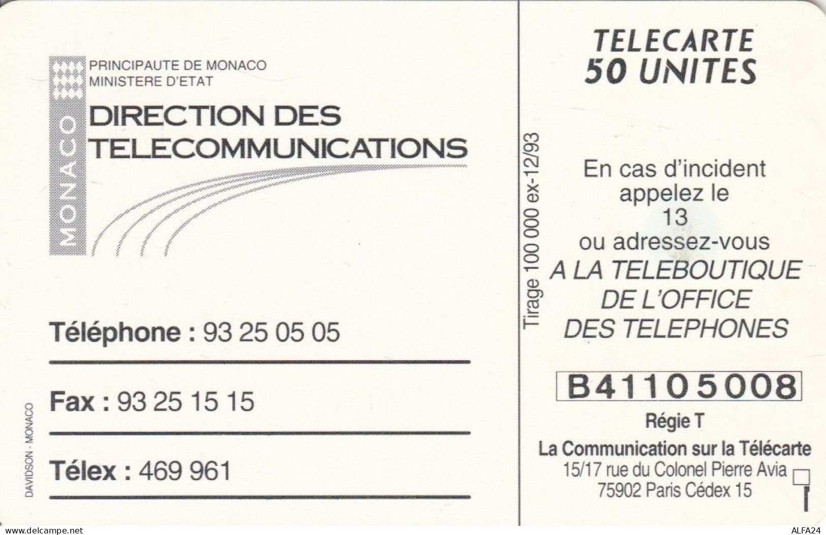 PHONE CARD MONACO  (E100.14.7 - Monace