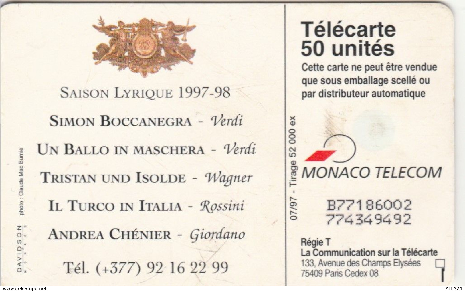 PHONE CARD MONACO  (E100.13.1 - Monace