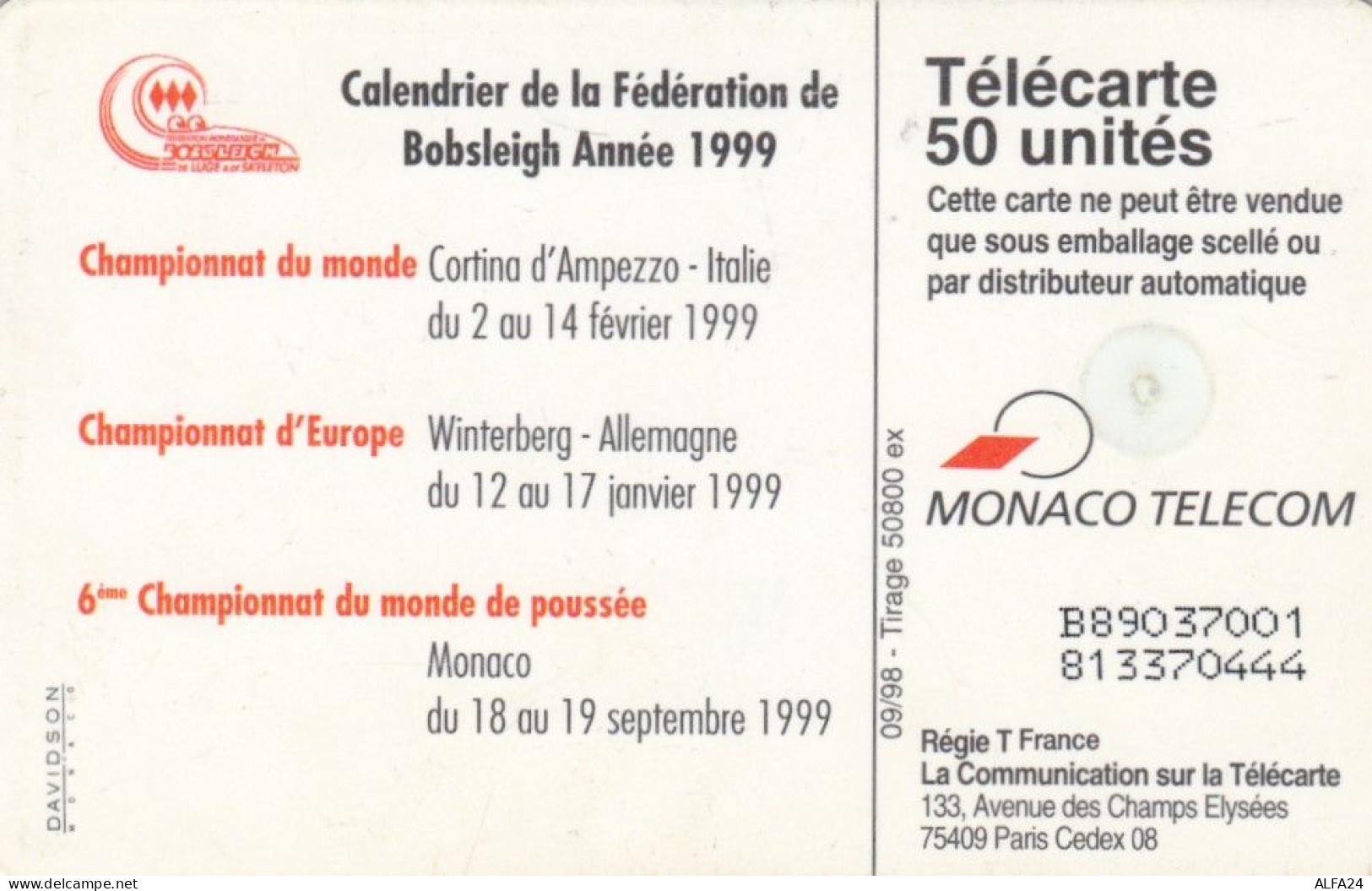 PHONE CARD MONACO  (E100.12.8 - Monaco