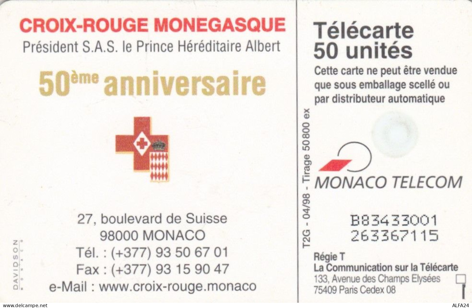 PHONE CARD MONACO  (E100.12.6 - Mónaco