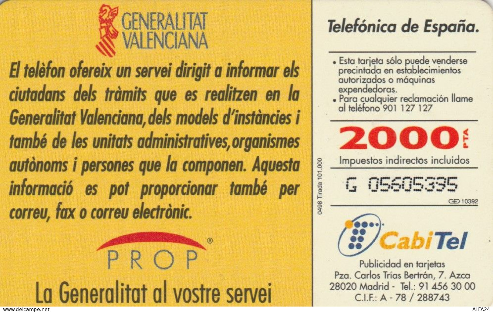 PHONE CARD SPAGNA  (E101.18.3 - Emisiones Básicas