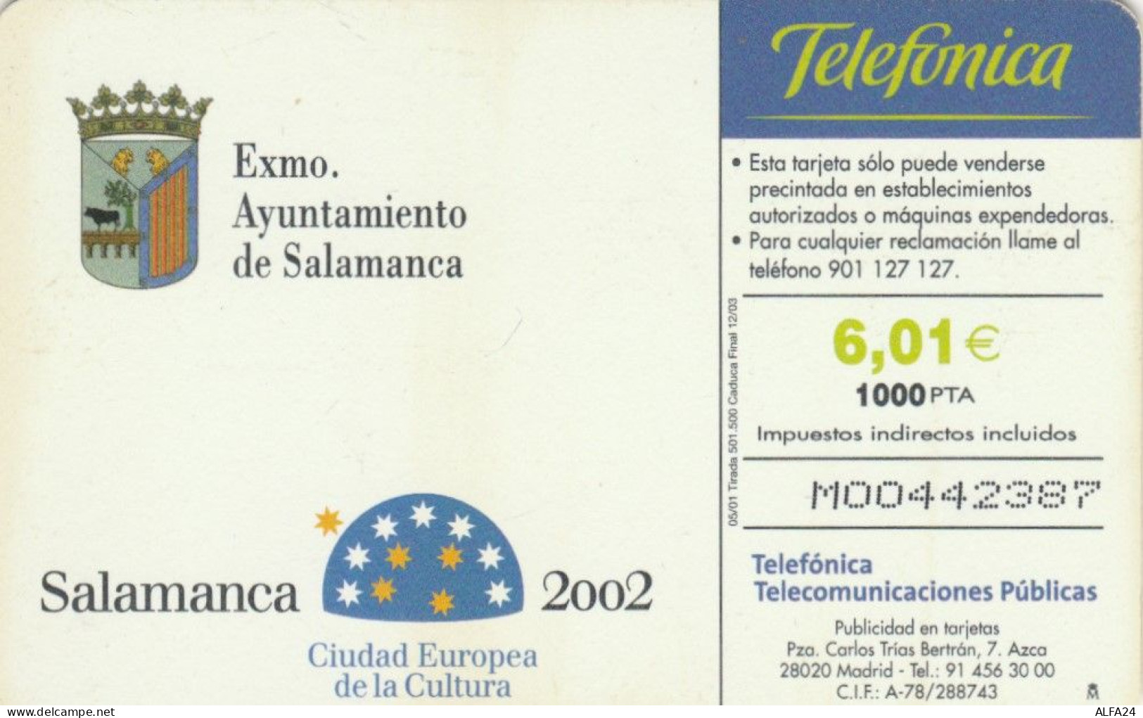 PHONE CARD SPAGNA  (E101.18.2 - Emissions Basiques