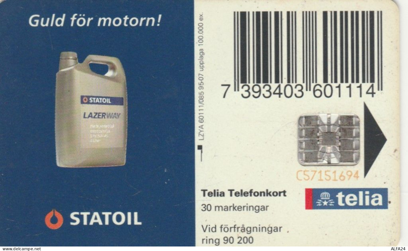 PHONE CARD SVEZIA  (E101.16.4 - Suède