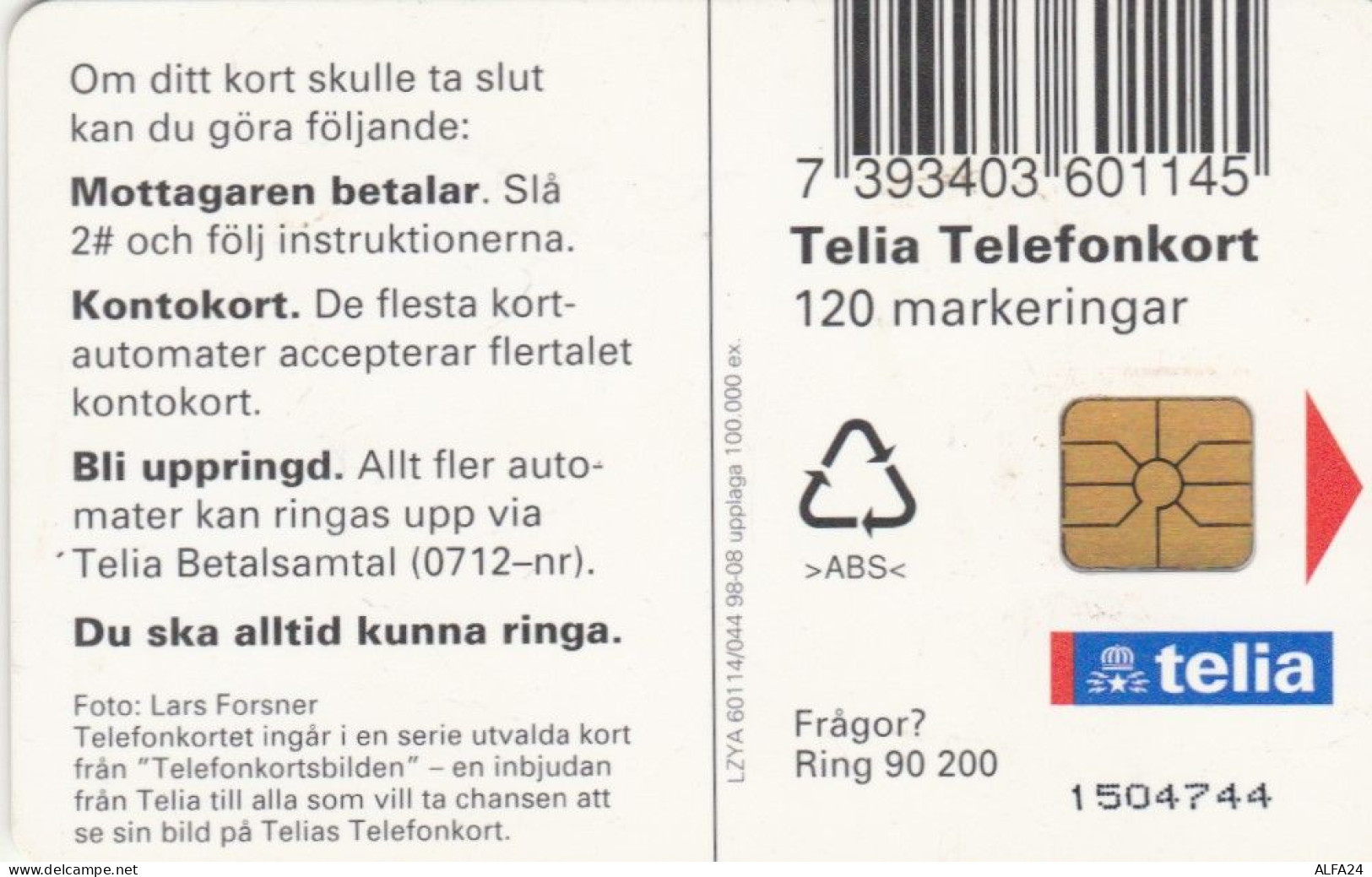 PHONE CARD SVEZIA  (E101.16.2 - Suède