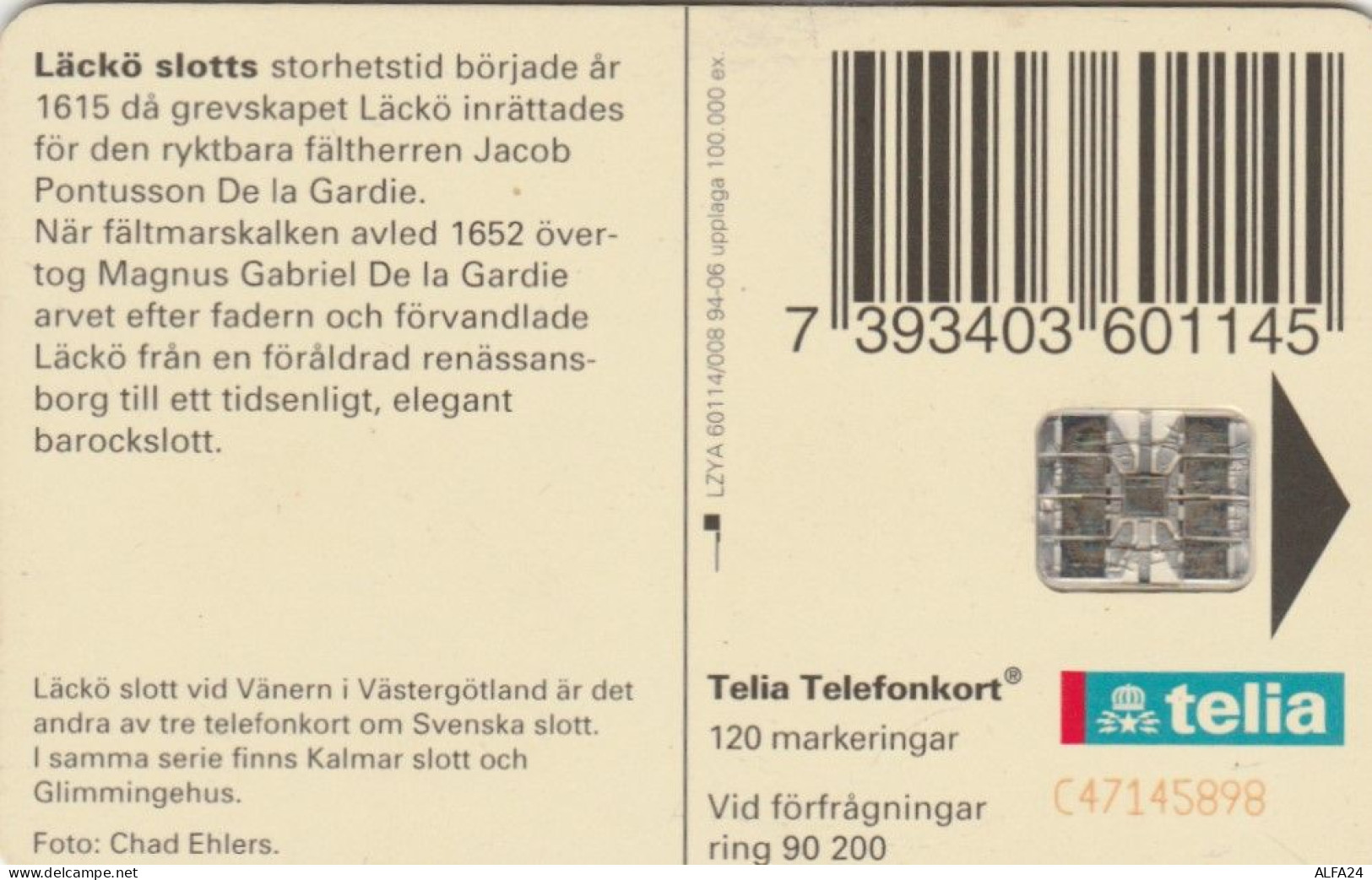 PHONE CARD SVEZIA  (E101.15.4 - Suède