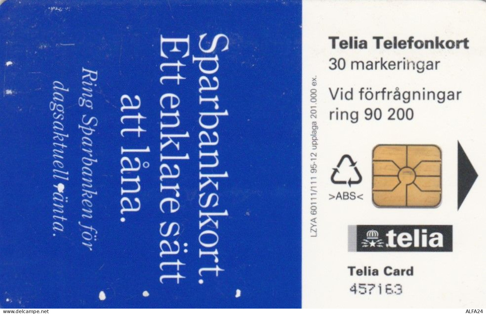 PHONE CARD SVEZIA  (E101.15.2 - Suède
