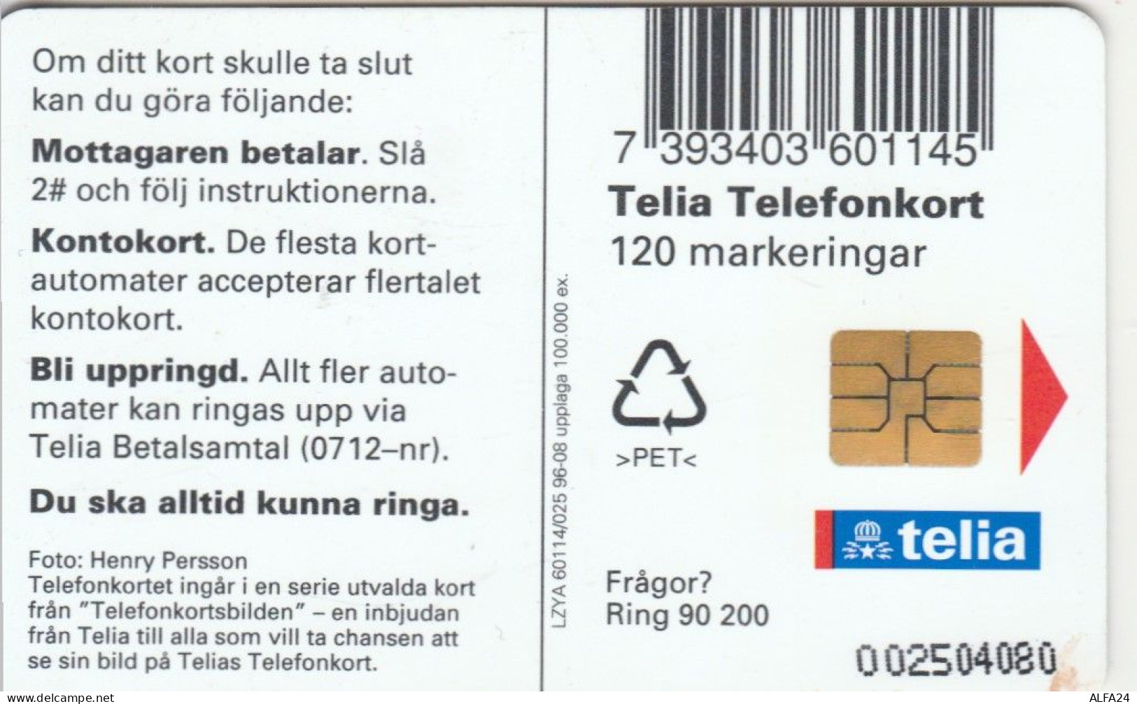 PHONE CARD SVEZIA  (E101.15.1 - Suède