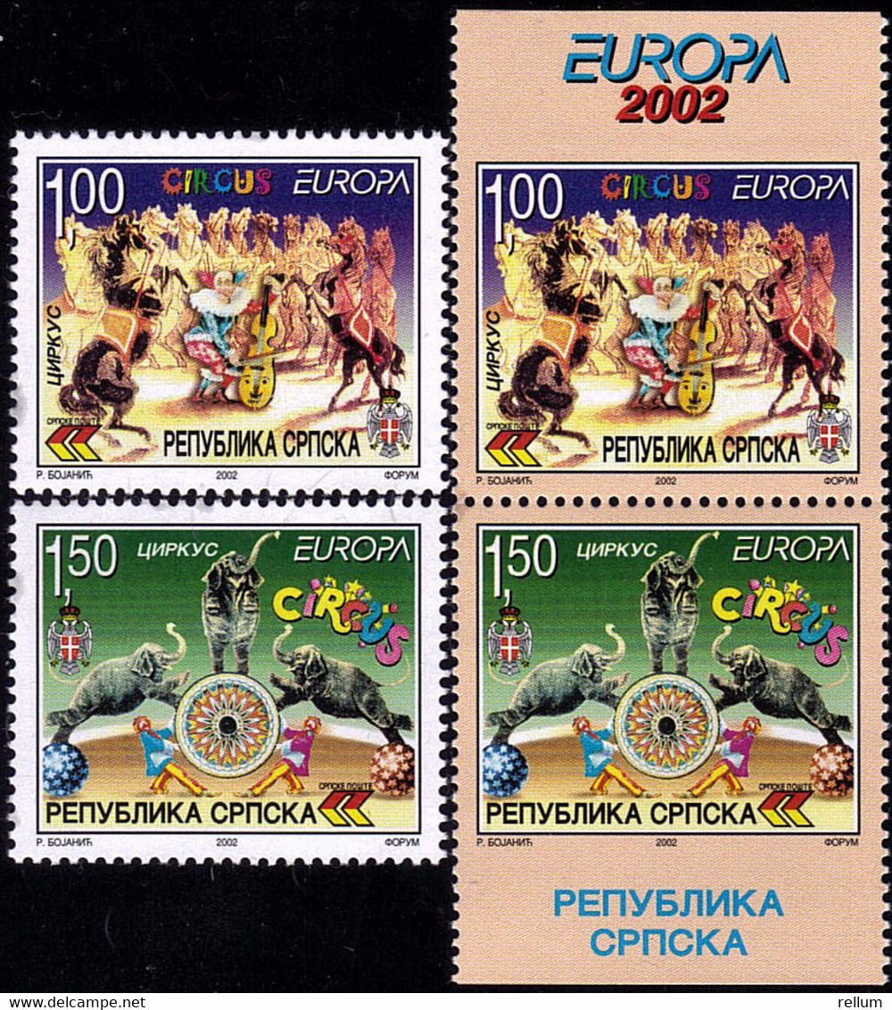 Bosnie Serbe - Europa CEPT 2002 (voir Scan) - Yvert Nr. 224/227 - Michel Nr. 241/242 A/D  ** - 2002