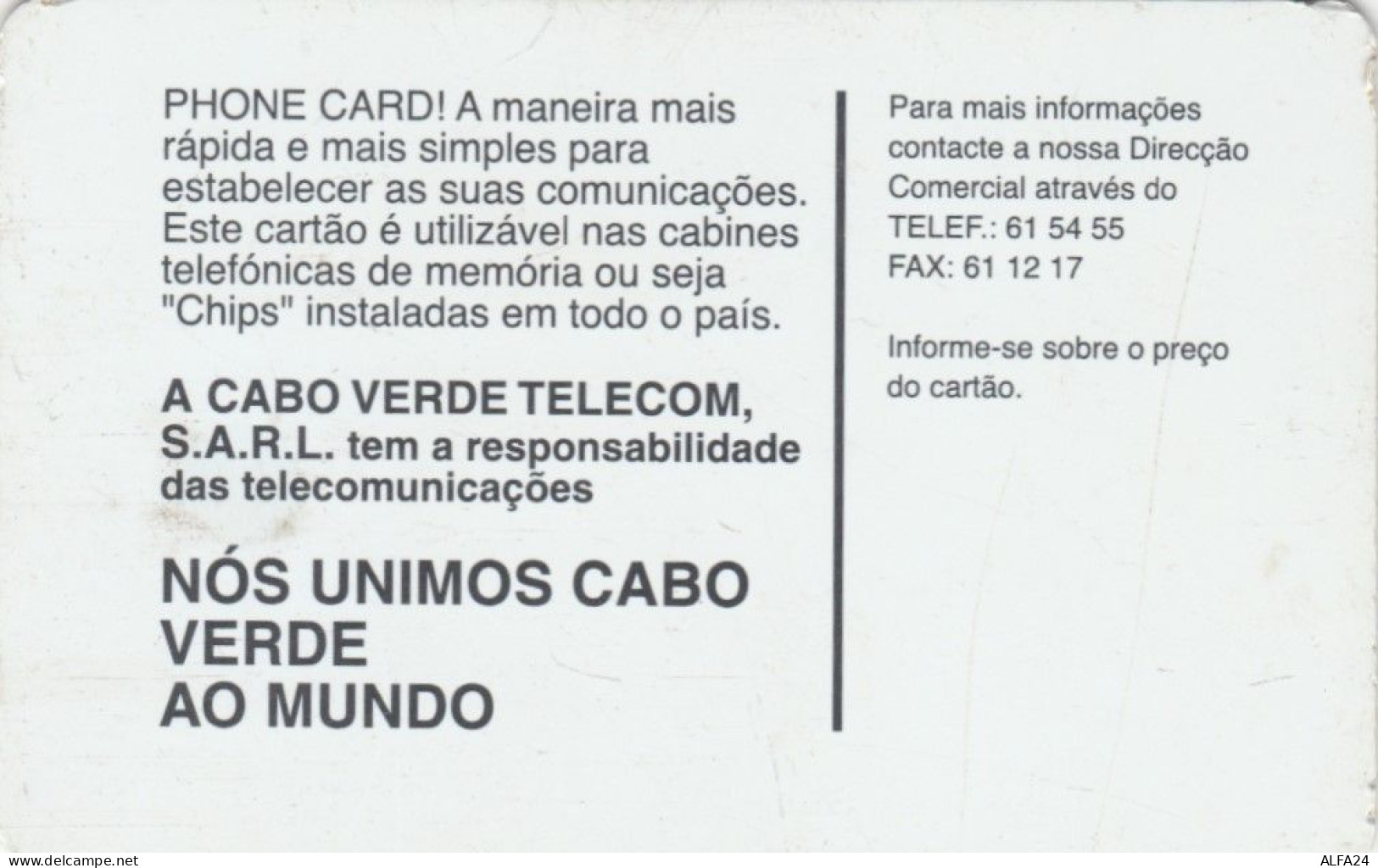 PHONE CARD CABO VERDE  (E102.45.6 - Kaapverdische Eilanden