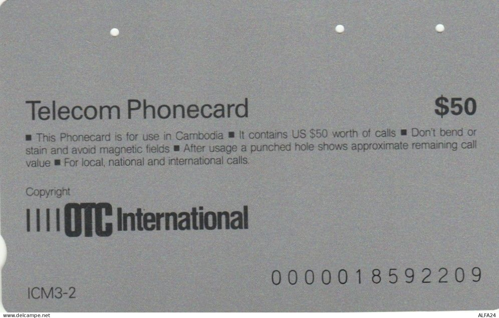 PHONE CARD CAMBOGIA  (E102.43.2 - Cambodge