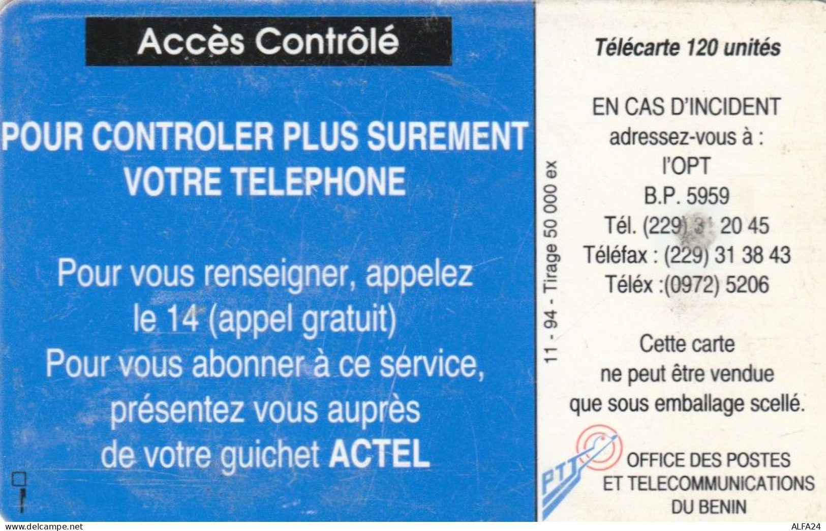 PHONE CARD BENIN  (E102.35.2 - Benin