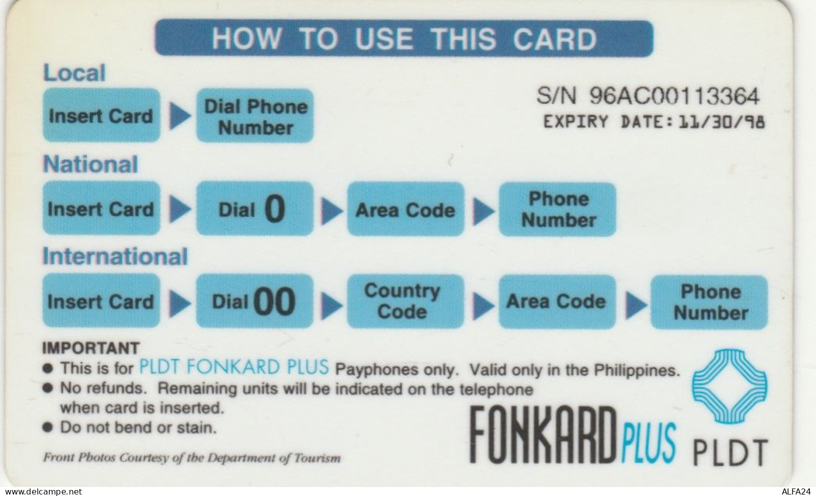 PHONE CARD FILIPPINE  (E102.14.8 - Filipinas