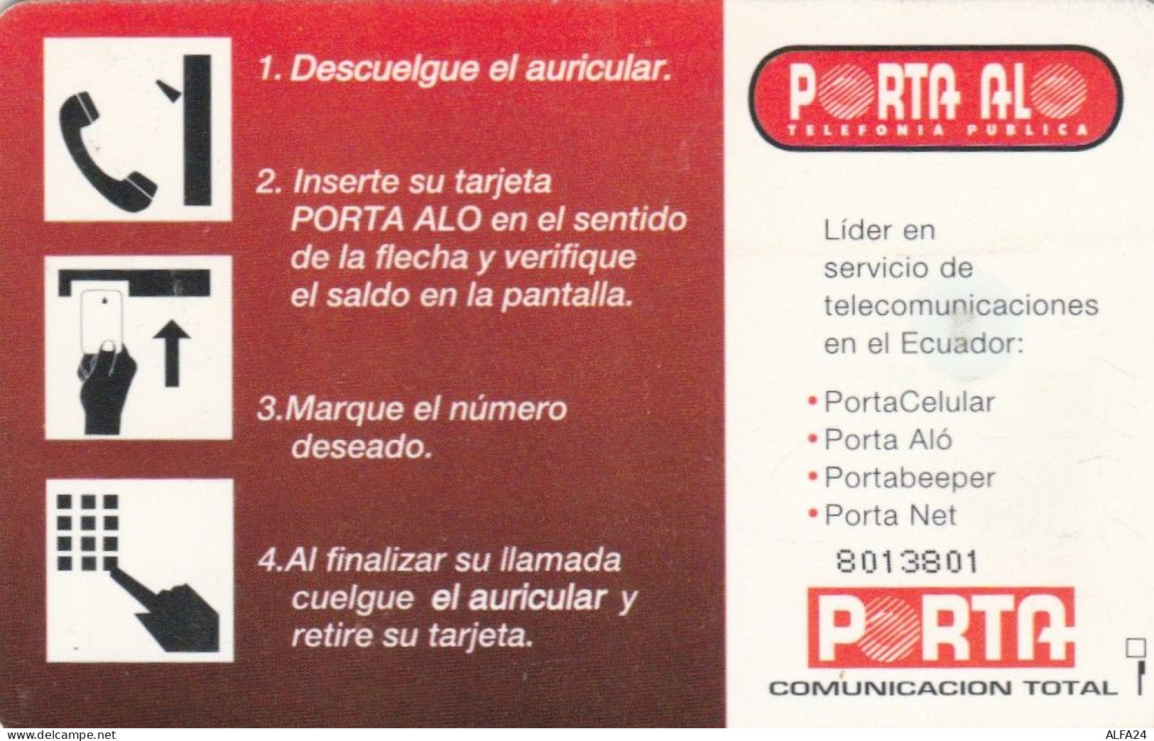 PHONE CARD ECUADOR  (E102.10.8 - Equateur