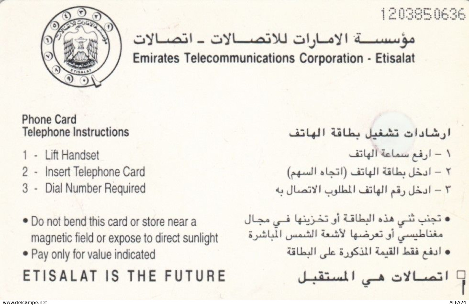PHONE CARD EMIRATI ARABI  (E102.9.6 - Emiratos Arábes Unidos