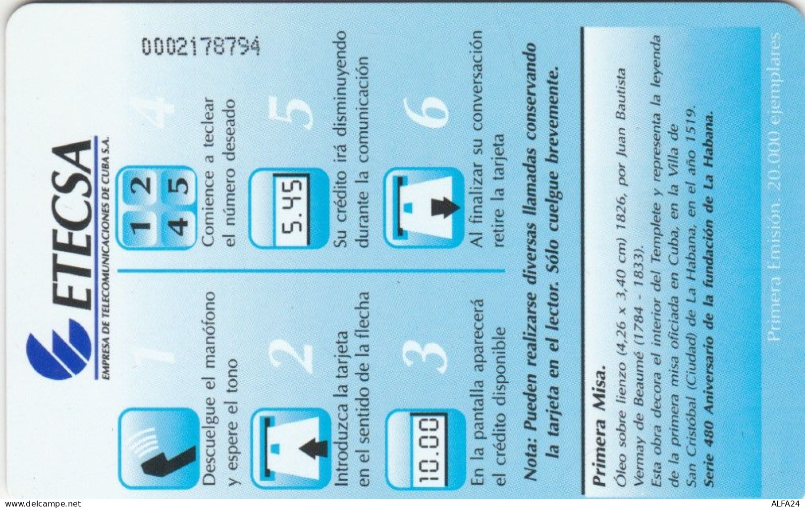 PHONE CARD CUBA  (E102.6.4 - Cuba
