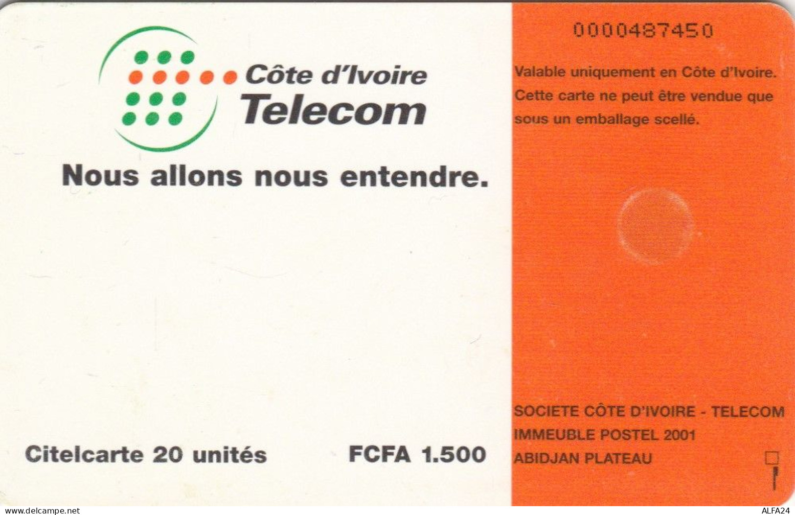 PHONE CARD COSTA D'AVORIO  (E102.3.3 - Ivory Coast