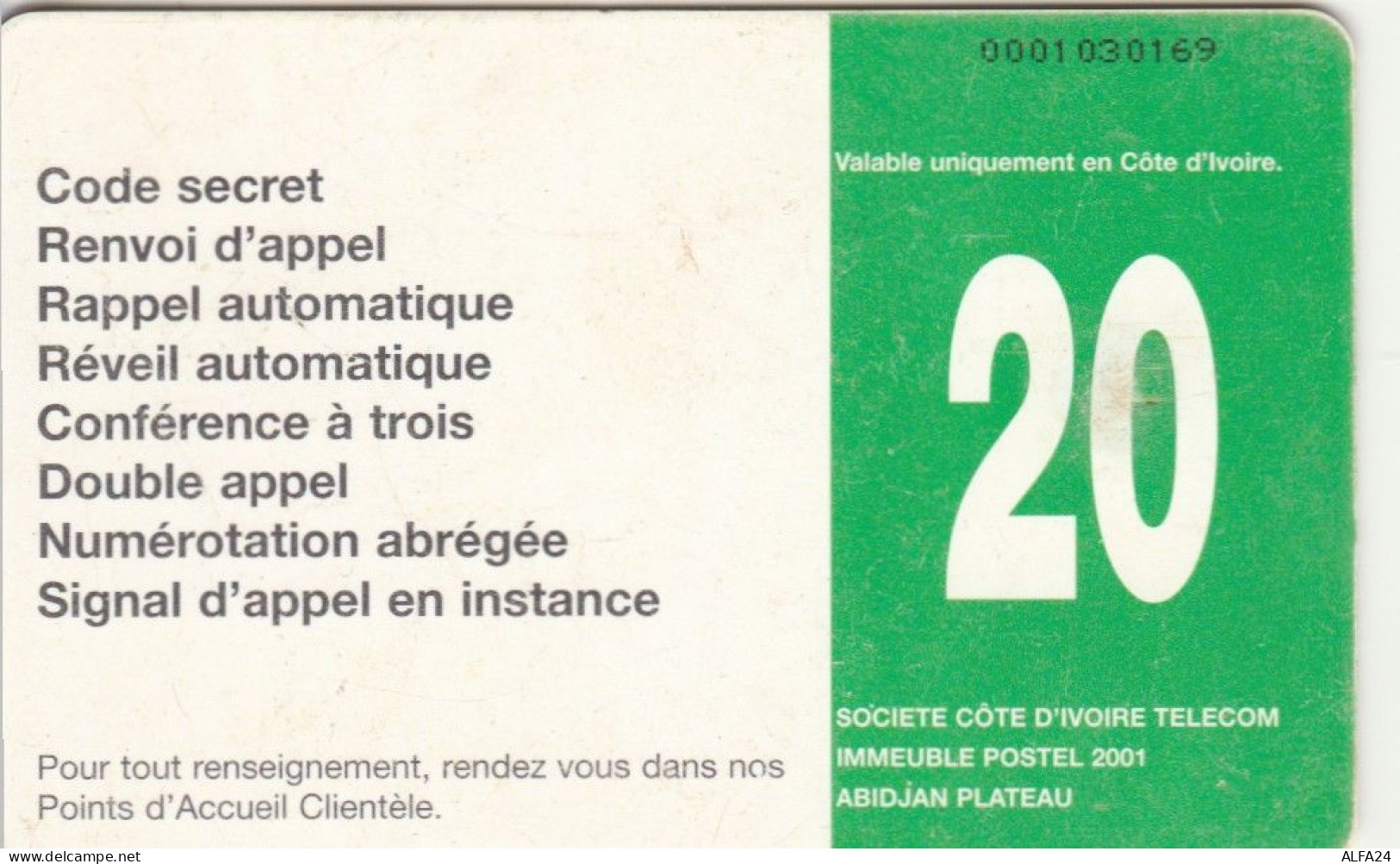 PHONE CARD COSTA D'AVORIO  (E102.3.1 - Ivory Coast