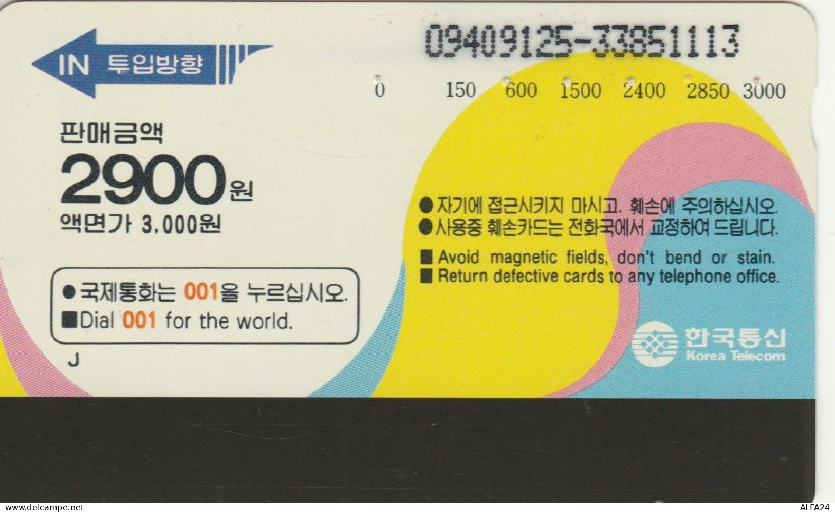PHONE CARD COREA SUD  (E102.1.5 - Korea (Zuid)