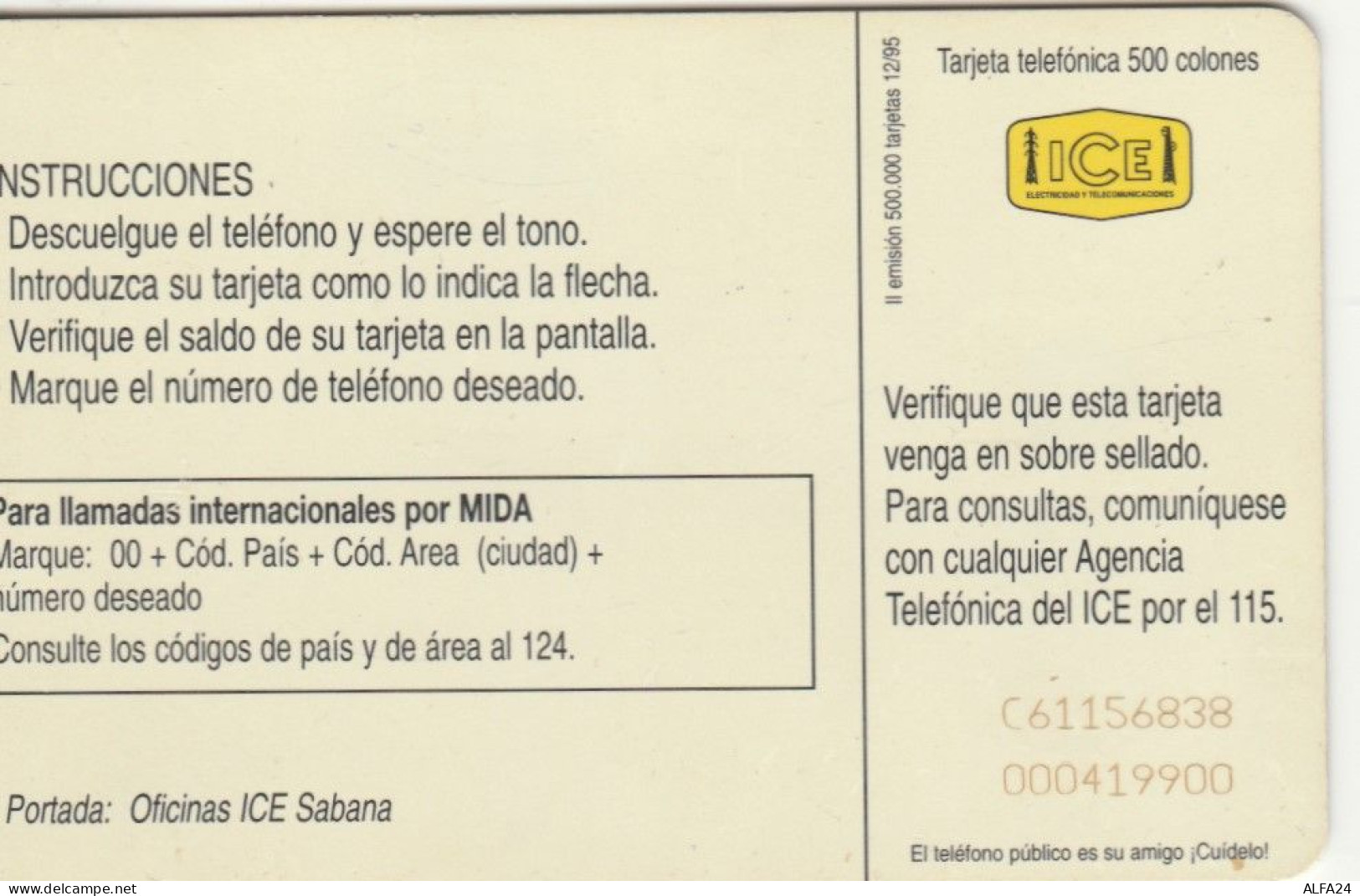 PHONE CARD COSTARICA  (E102.1.1 - Costa Rica