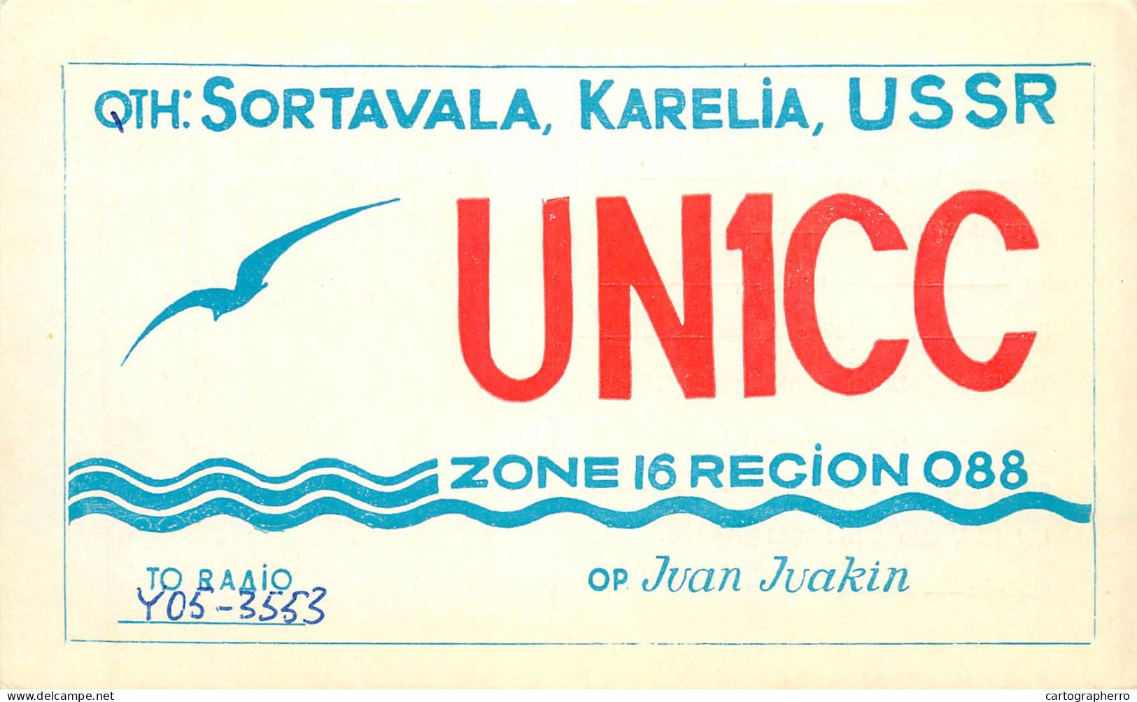 Radio Amateur QSL Card USSR Sortavala Karelia UN1CC Ivan Ivakin - Radio Amateur