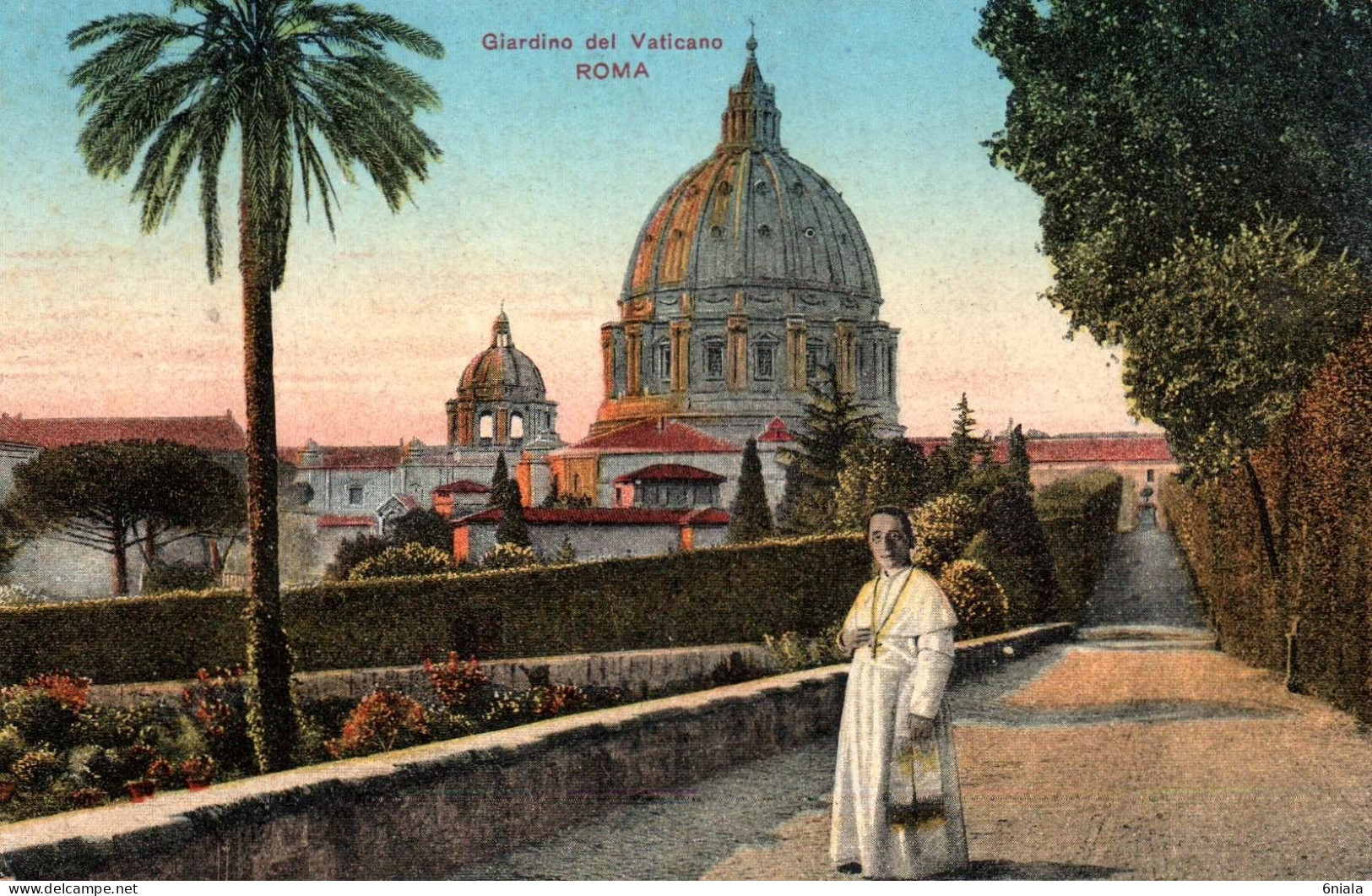 21 126  GIARDINO Del VATICANO VATICAN  ( PAPE  Benoit XV 1914 -1922 Dans Le Jardin )  ( 2 Scans) - Vatican