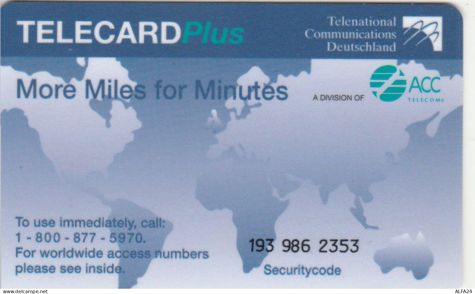 PREPAID GERMANIA ACC (E103.59.1 - Cellulari, Carte Prepagate E Ricariche