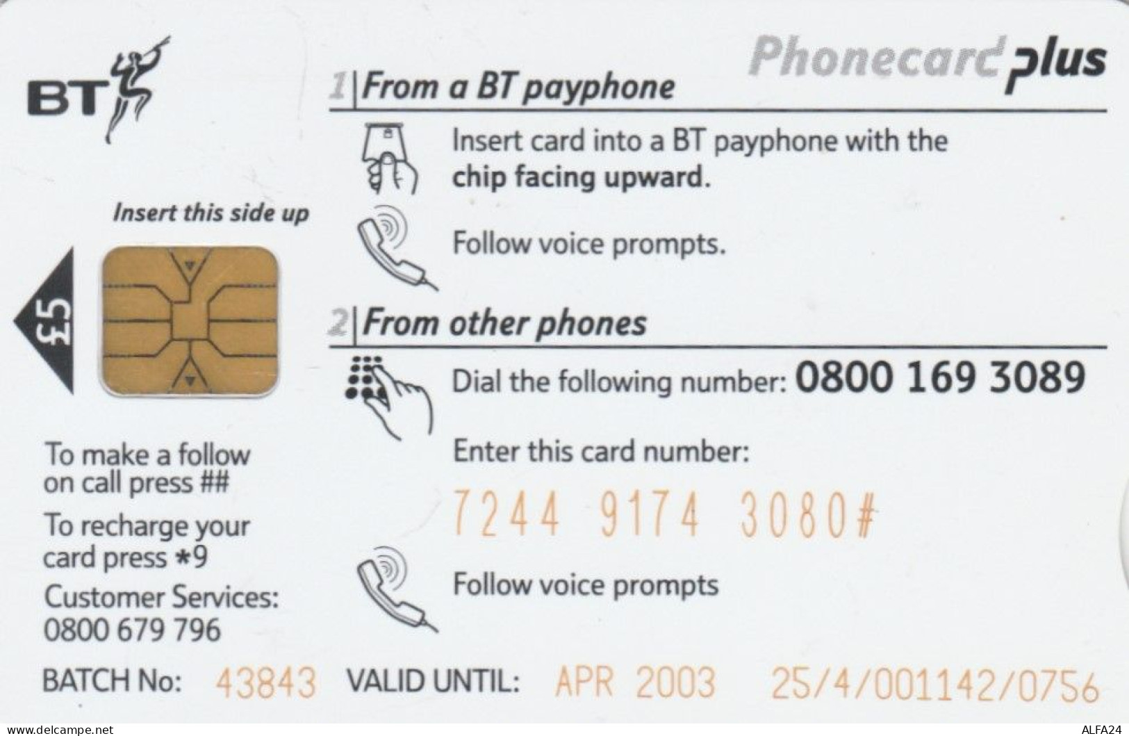 PHONE CARD REGNO UNITO CHIP (E103.48.6 - Sonstige & Ohne Zuordnung