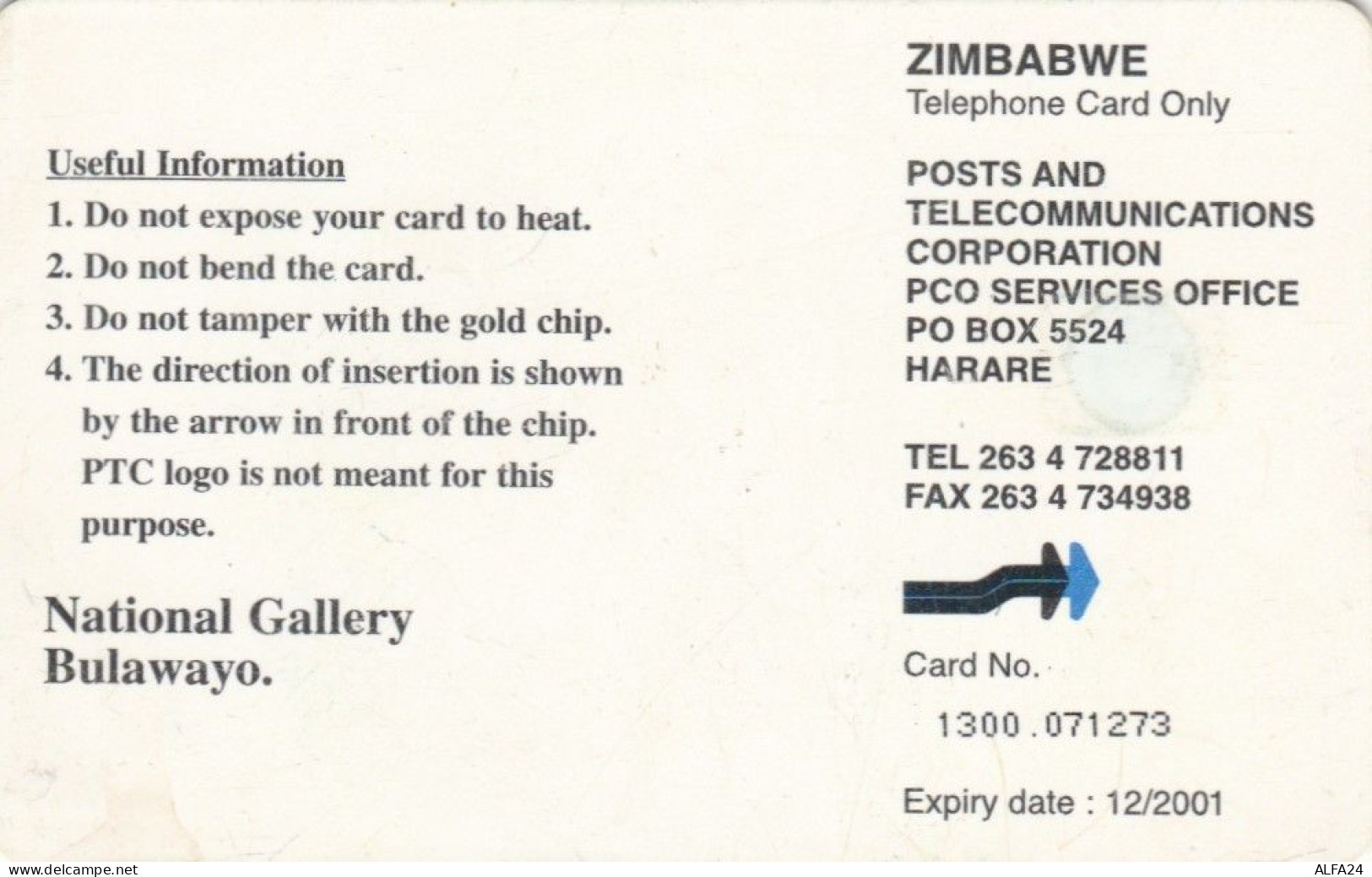 PHONE CARD ZIMBAWE (E103.37.6 - Simbabwe