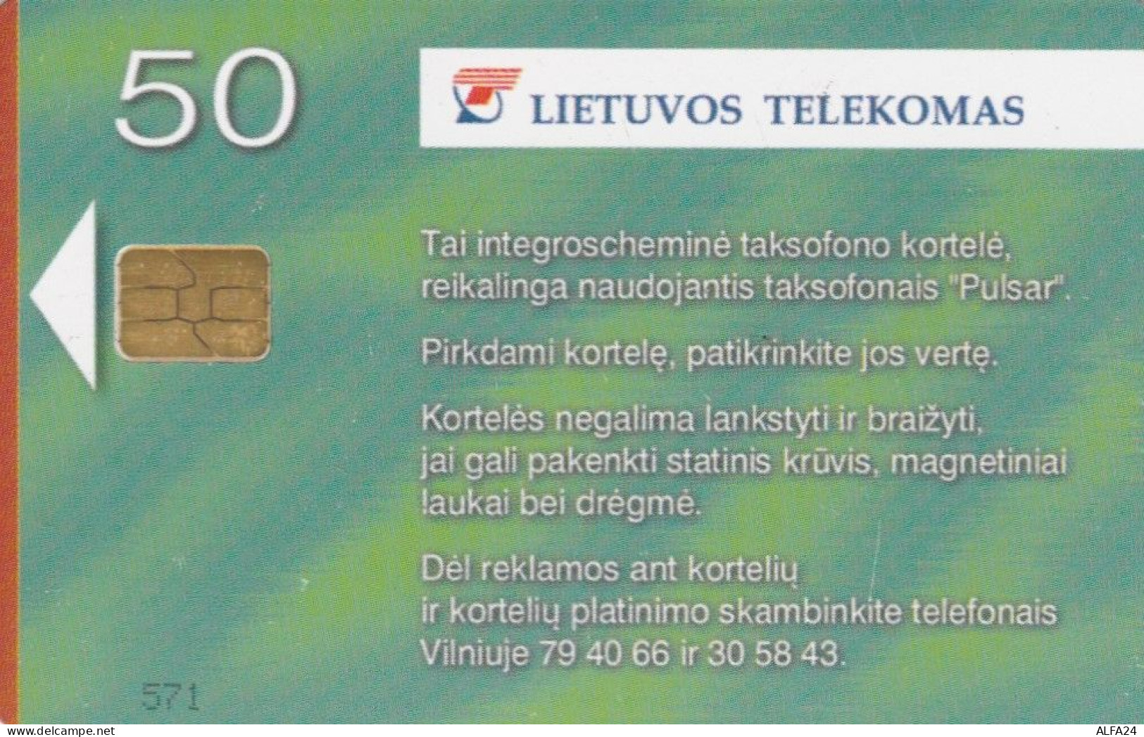 PHONE CARD LITUANIA (E103.31.6 - Lituanie