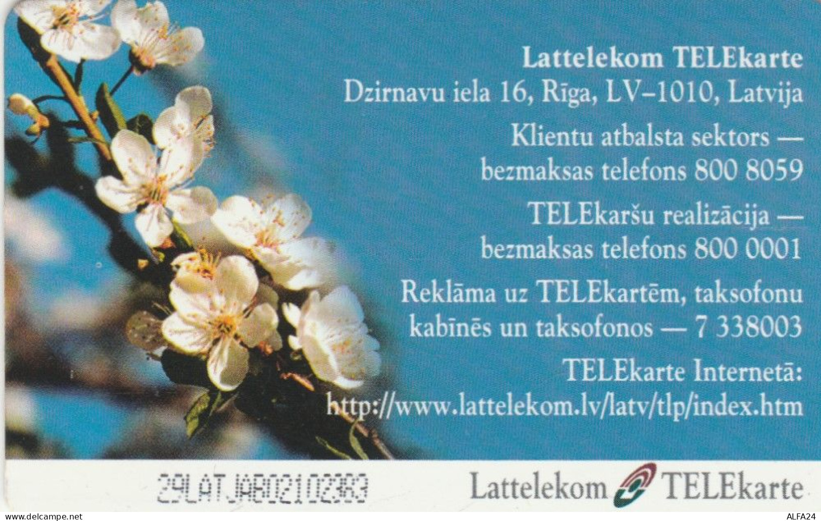 PHONE CARD LETTONIA (E103.30.4 - Lettonie