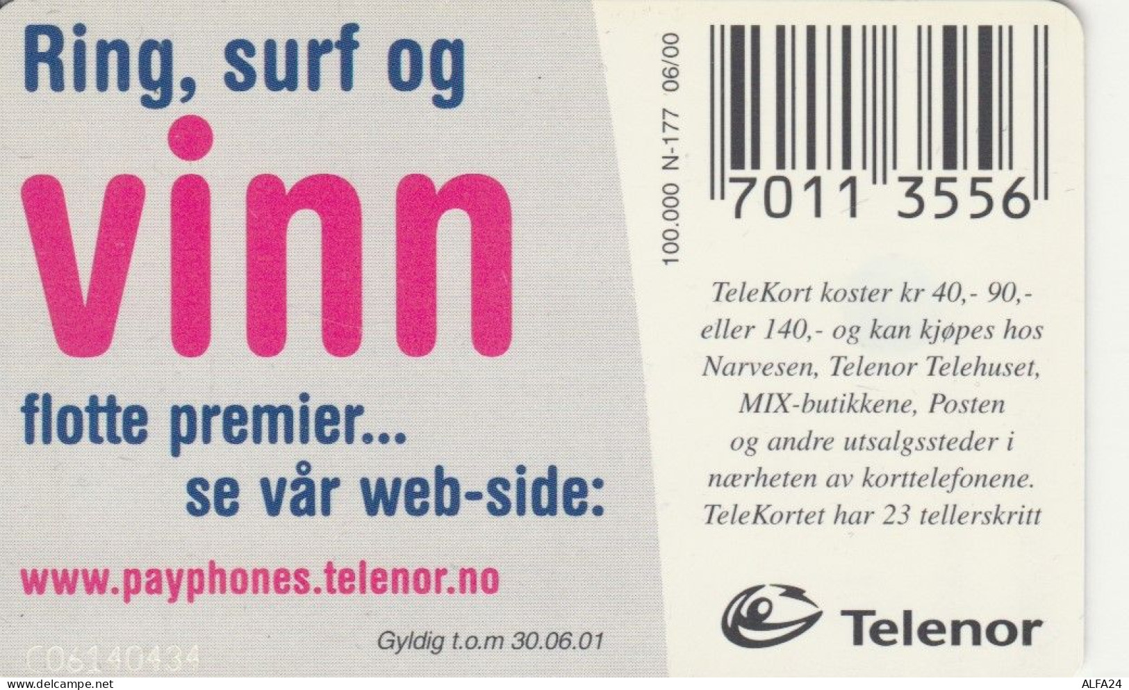 PHONE CARD NORVEGIA (E103.25.3 - Norwegen