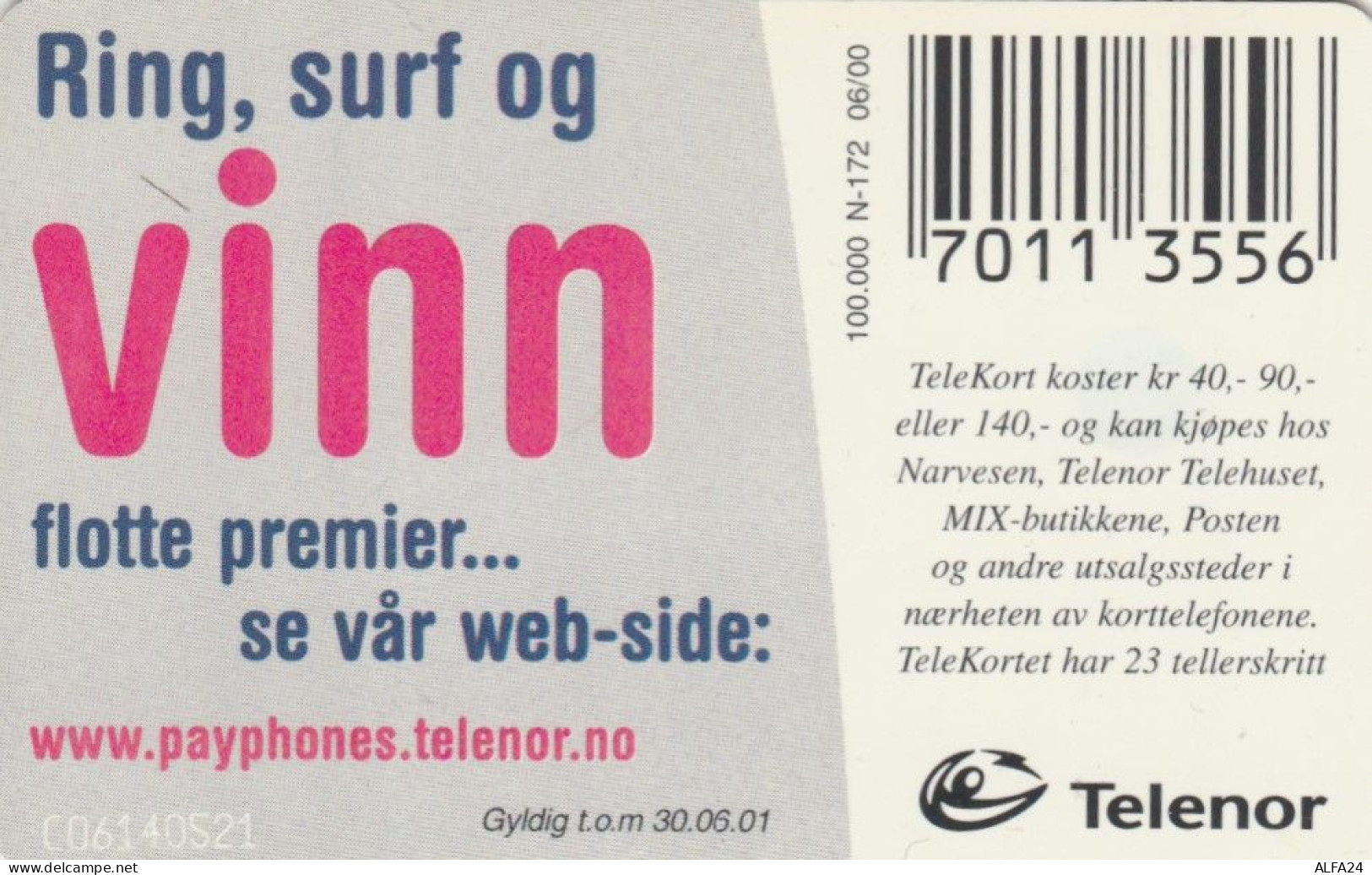 PHONE CARD NORVEGIA (E103.25.2 - Norvegia