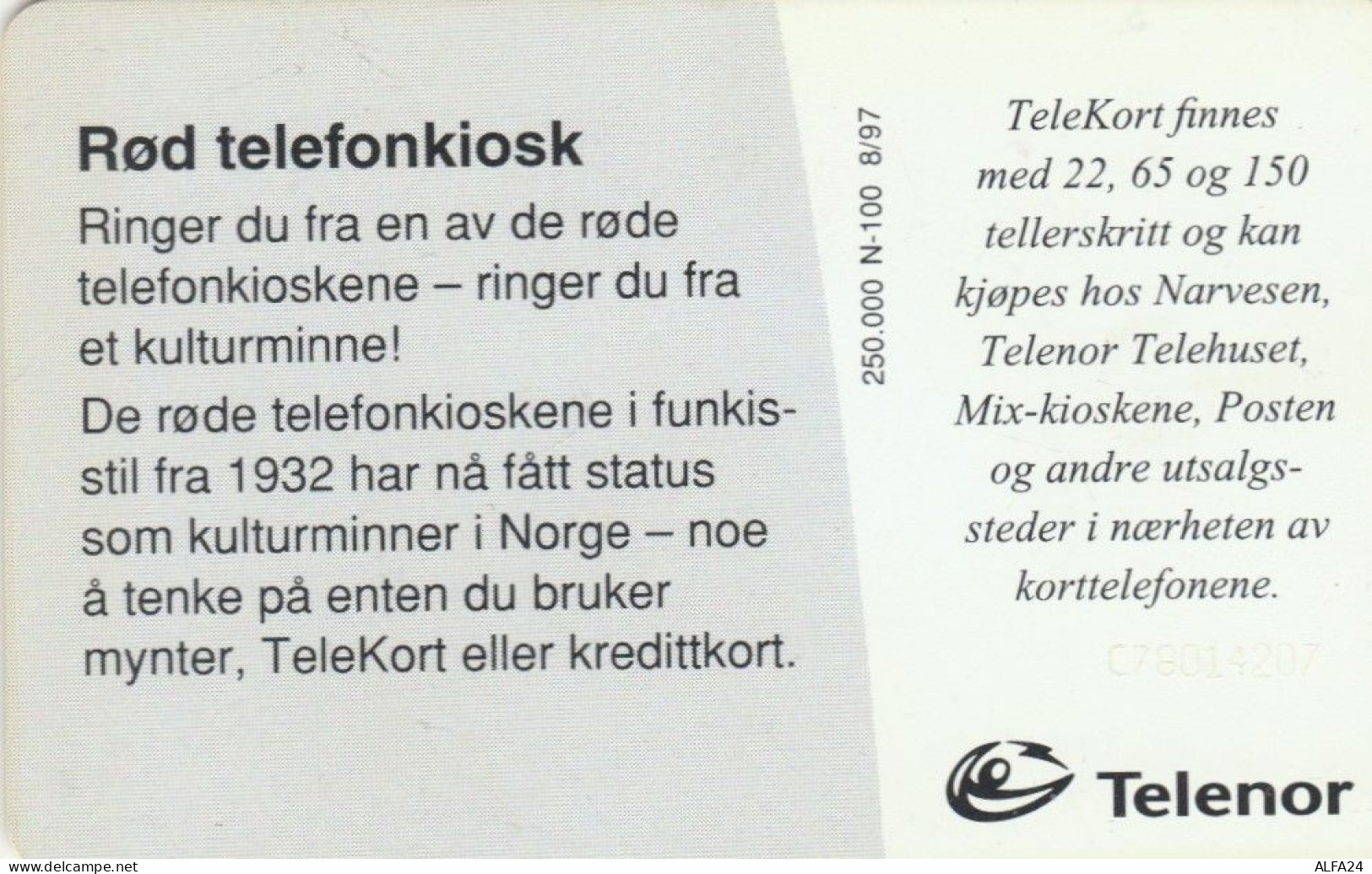 PHONE CARD NORVEGIA (E103.24.2 - Norvège