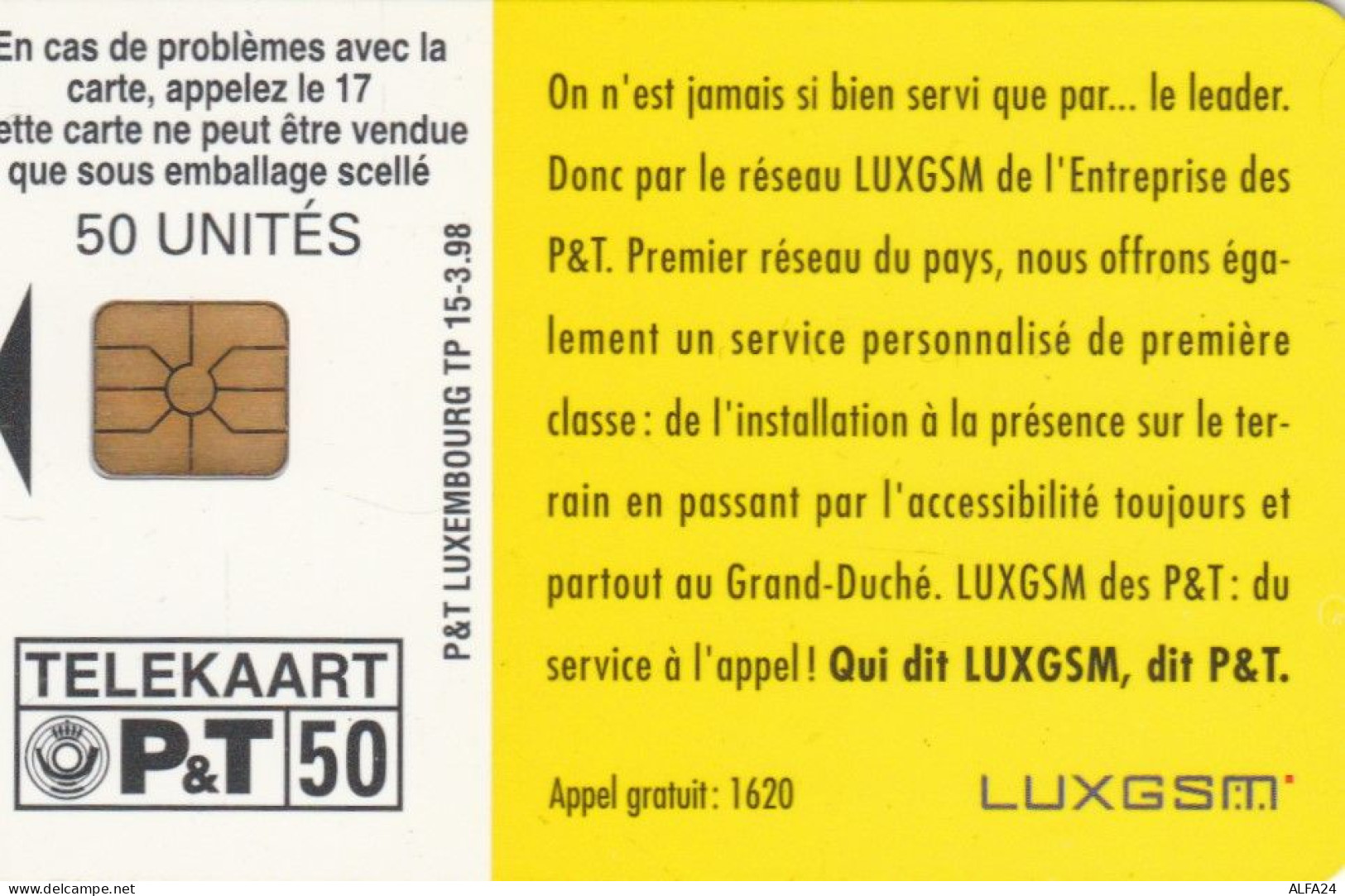 PHONE CARD LUSSEMBURGO (E103.3.7 - Luxemburgo