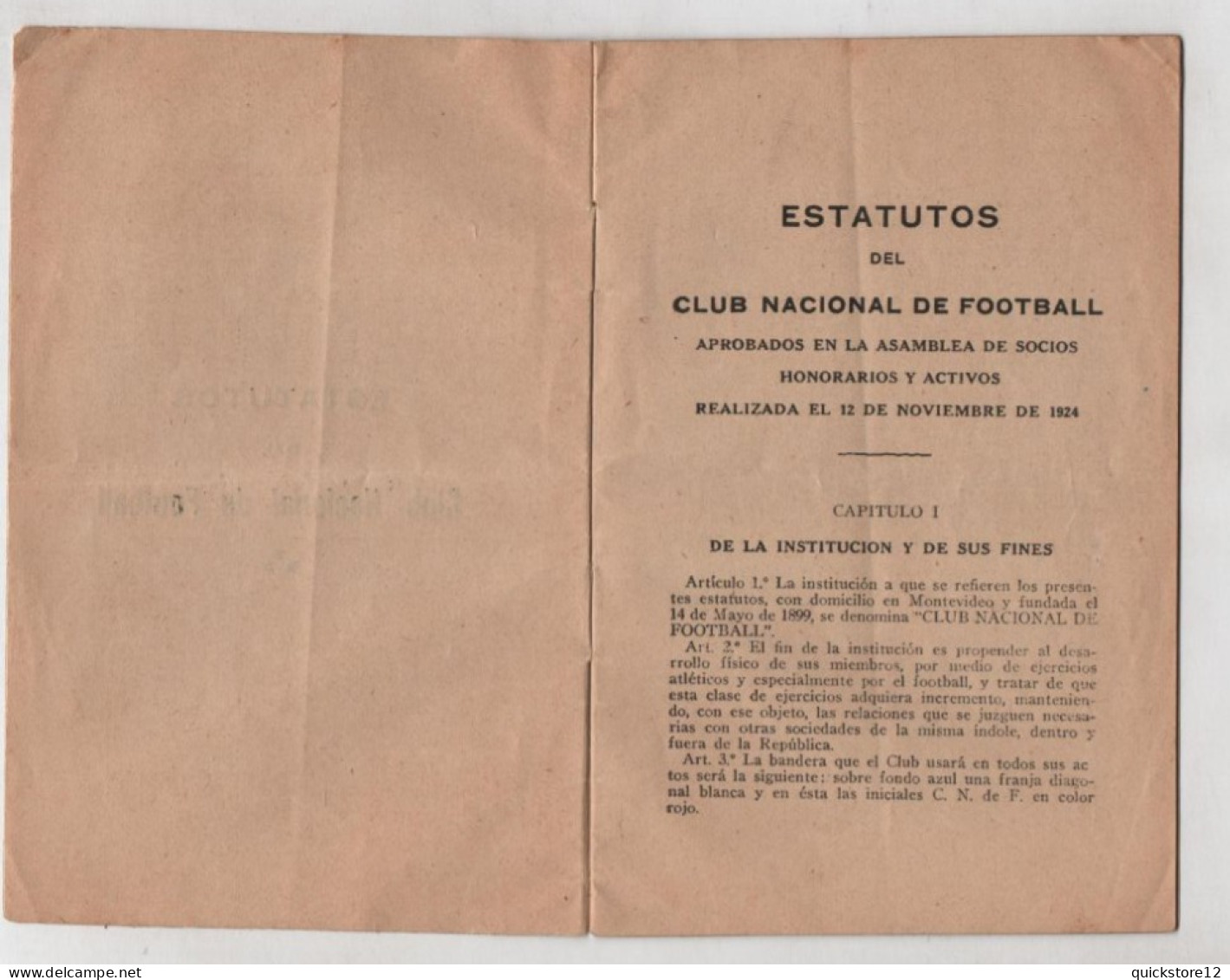 Estatus De Club Nacional De Football - Montevideo 16cm X 11cm  - 5861 - Otros & Sin Clasificación