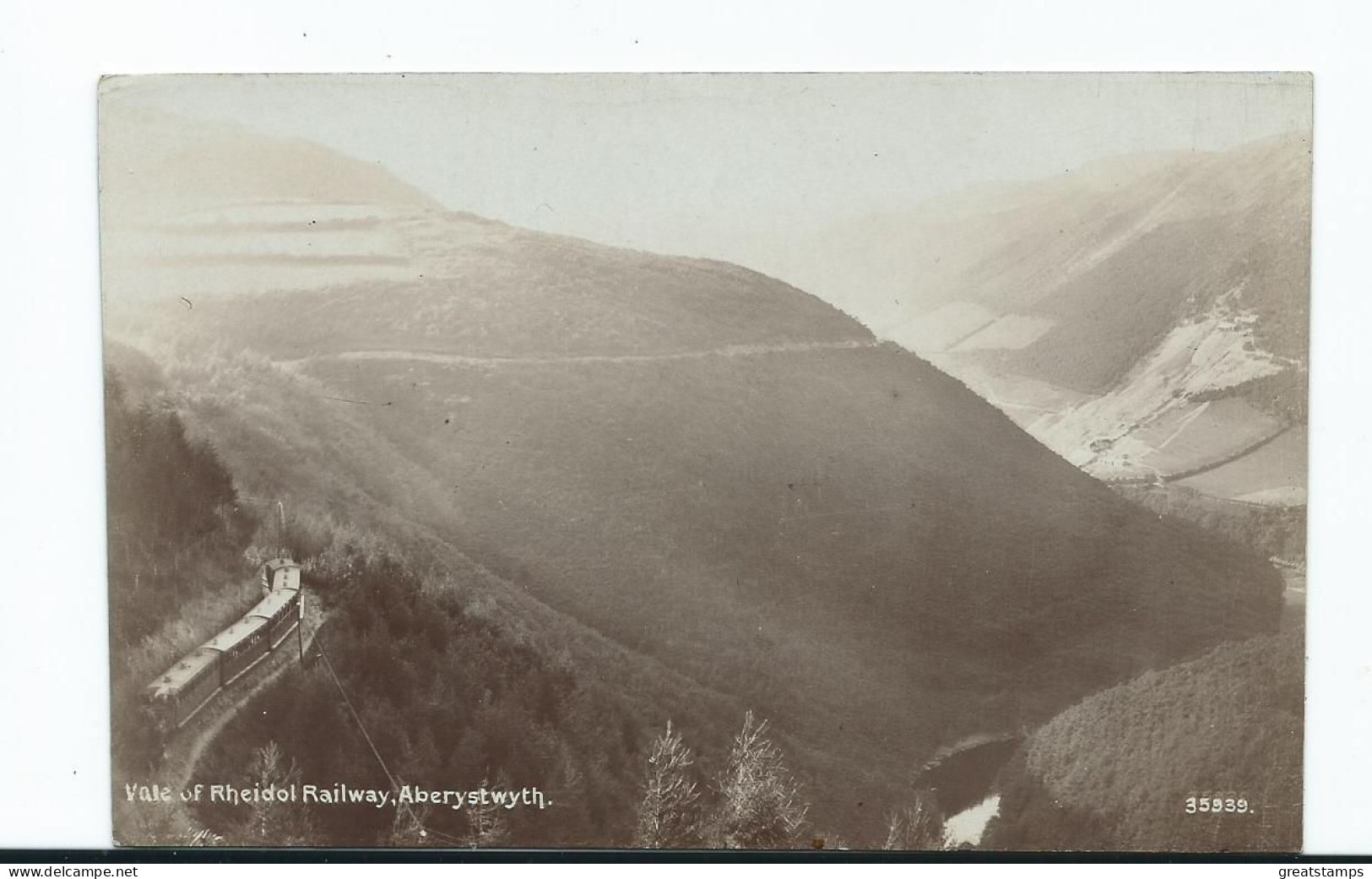 Wales Postcard Rp Vale Of Rheidol Railway Aberystwyth With Steam Engine Unused - Cardiganshire